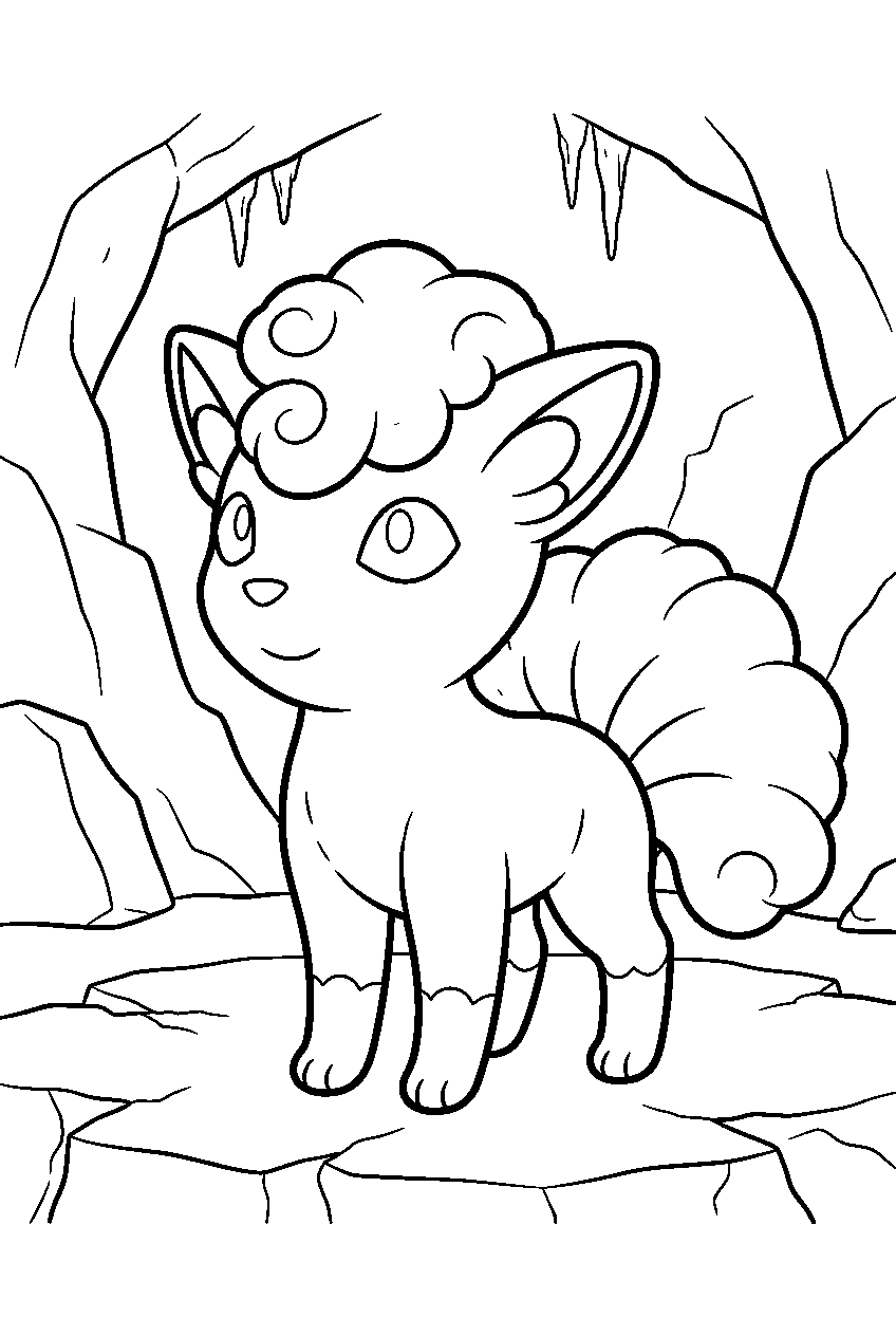 pokemon in icy cave line art