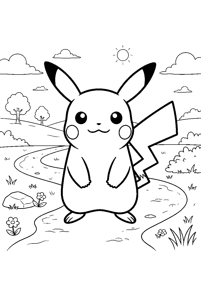 pokemon on route path line art