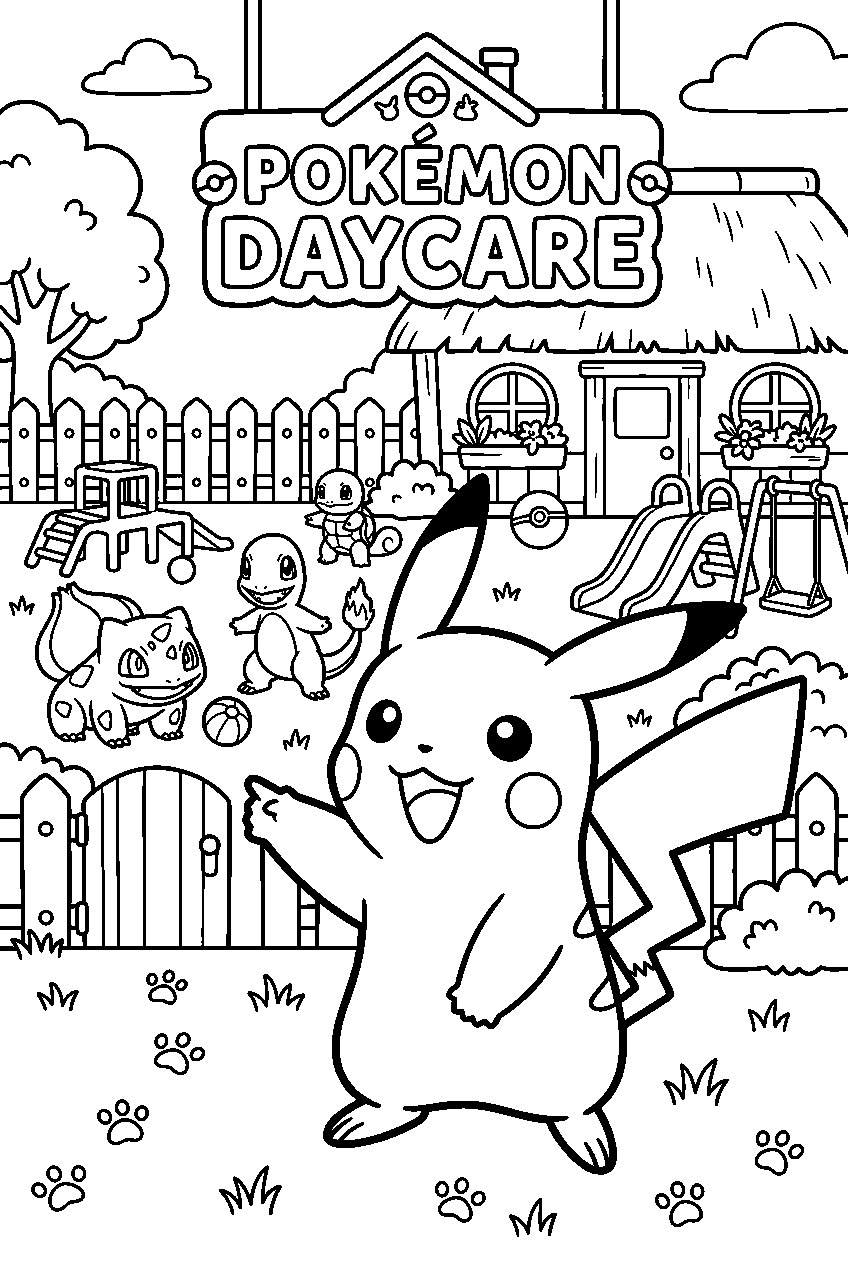 pokemon pointing in pokemon daycare line art