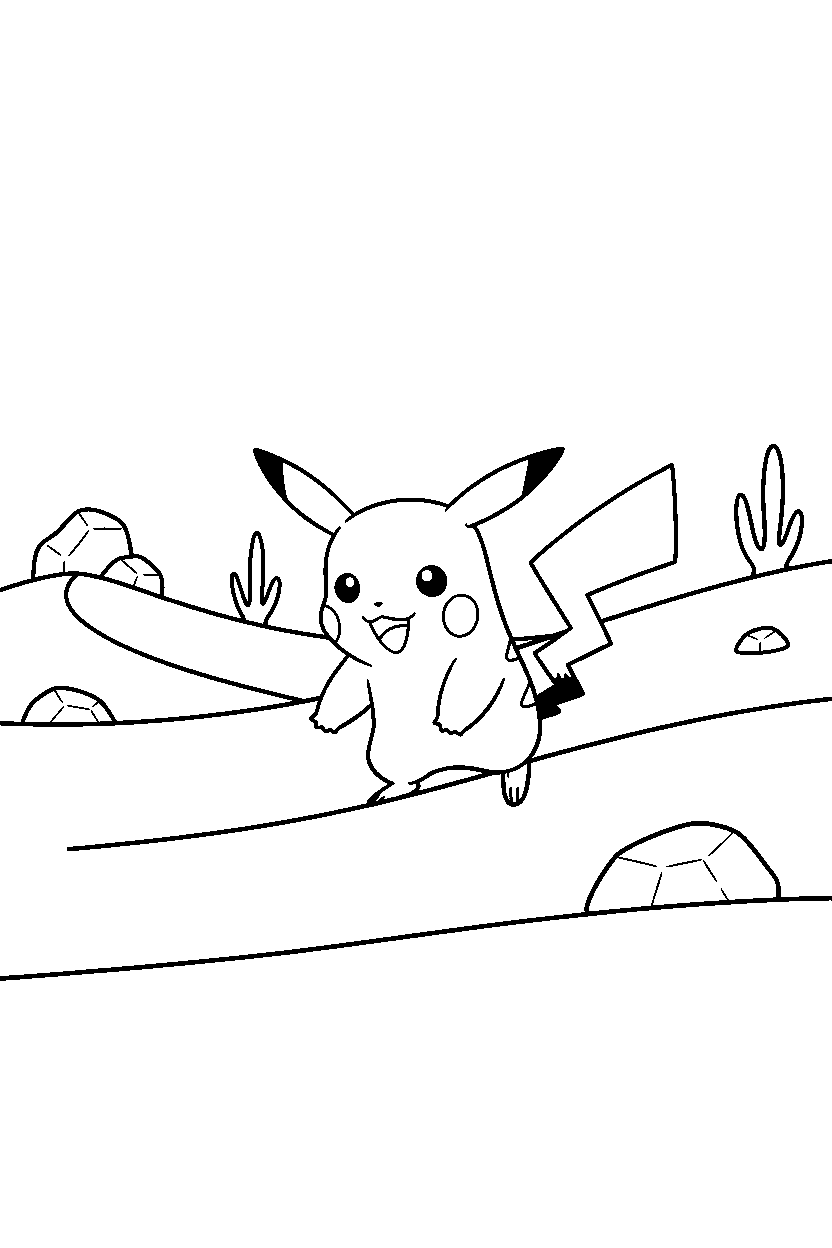 pokemon walking in sand line art