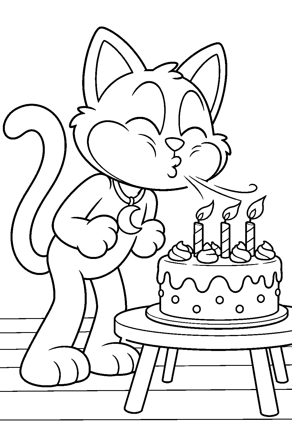 poppy playtime catnap blowing out birthday candles line art