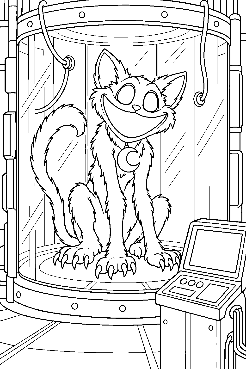 poppy playtime catnap inside the experiment 1188 observation chamber line art
