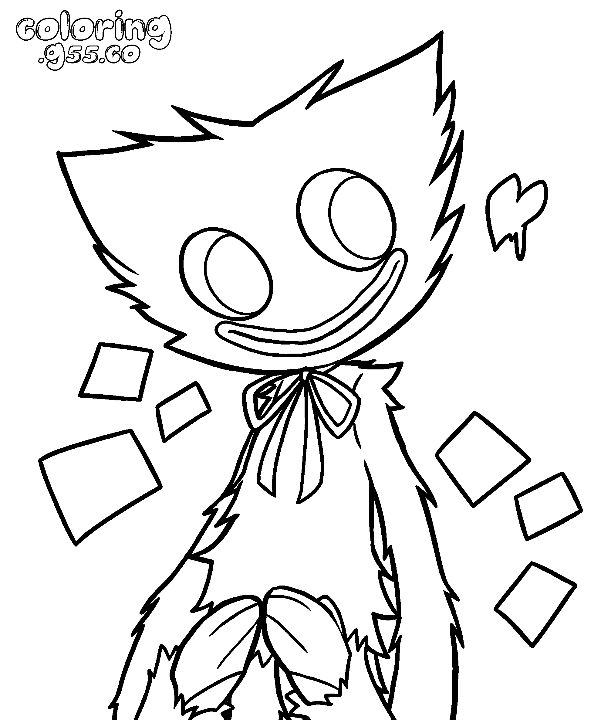 cute huggy wuggy line art