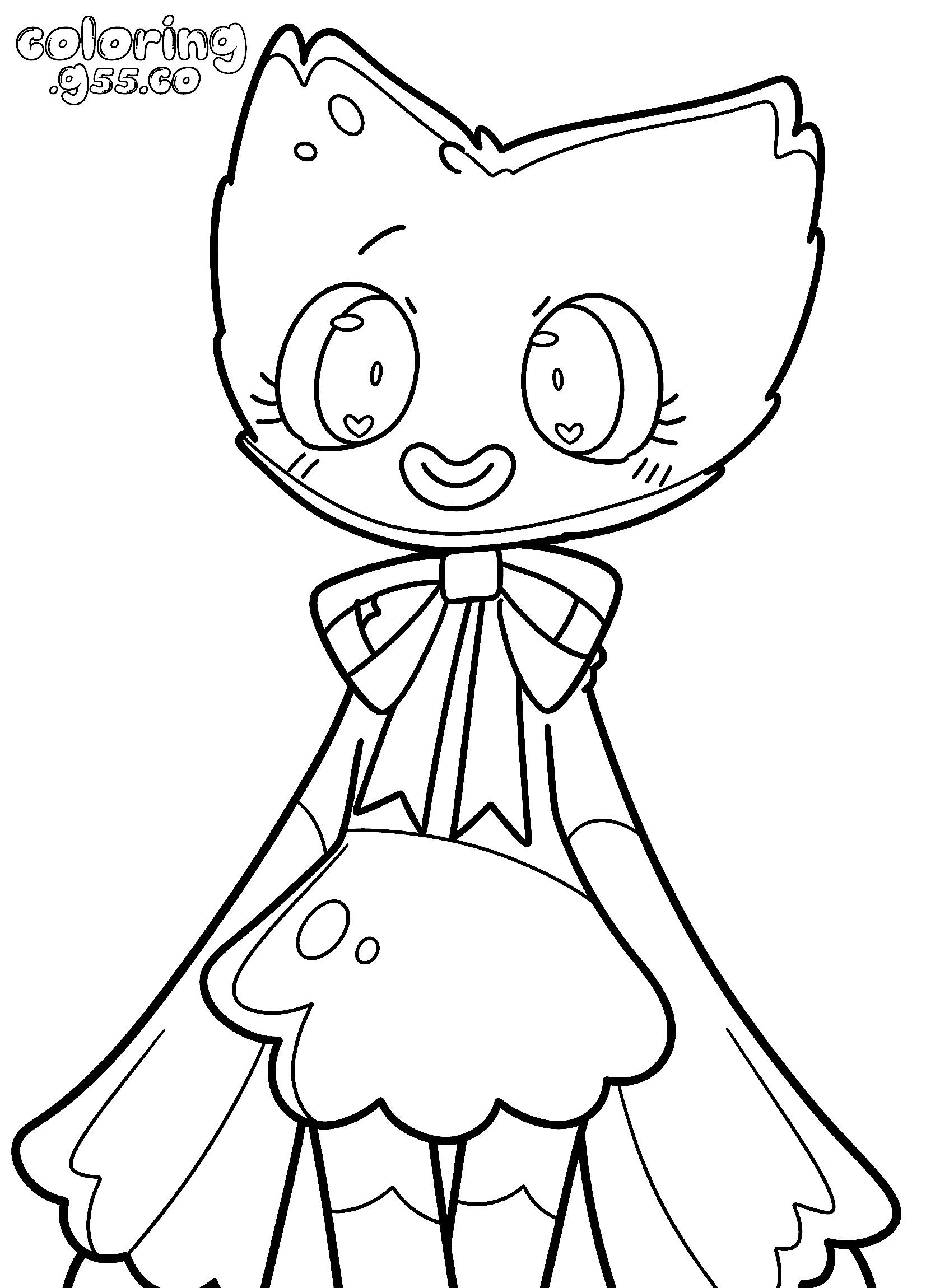 kawaii maid outfit cute heart eyes kissy missy poppy playtime line arts