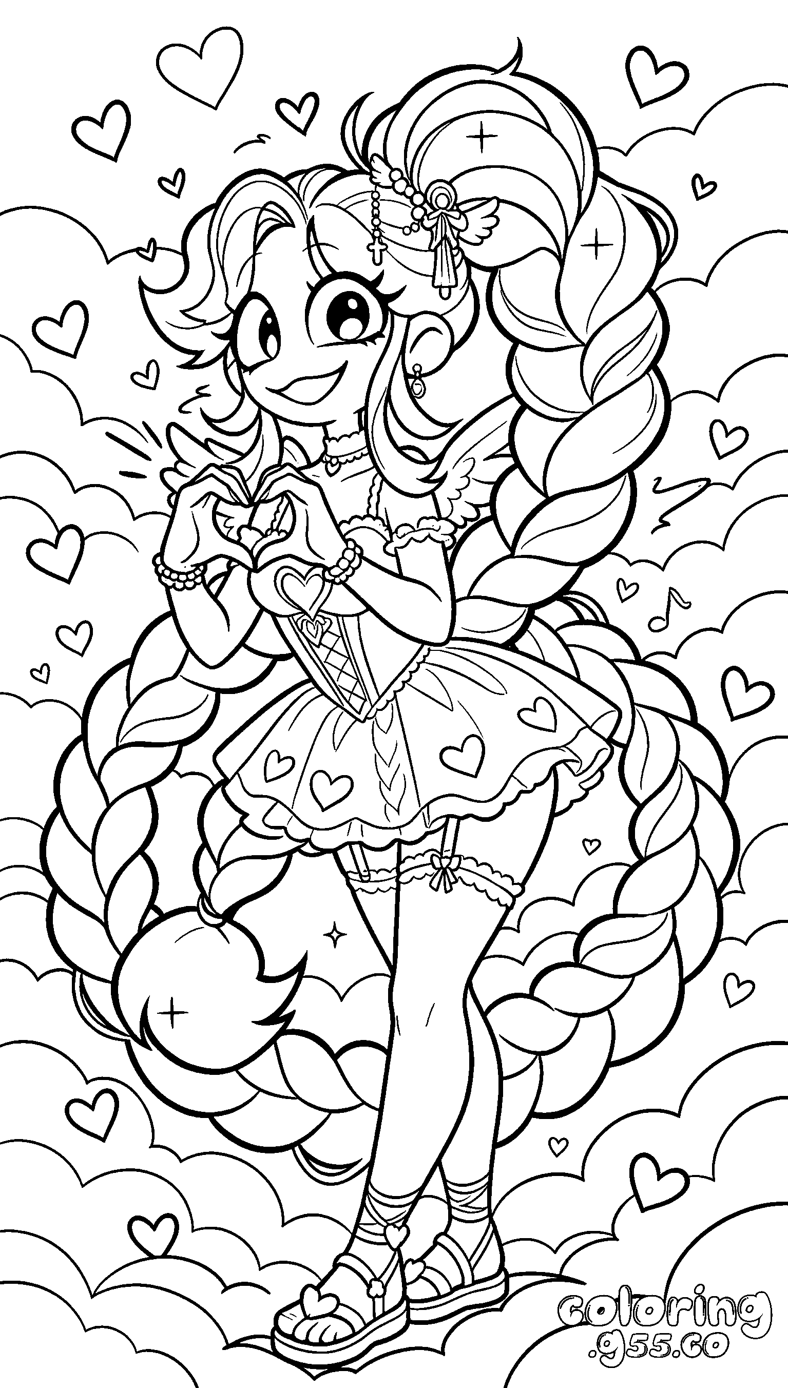 angel wings lily lovebraids line art