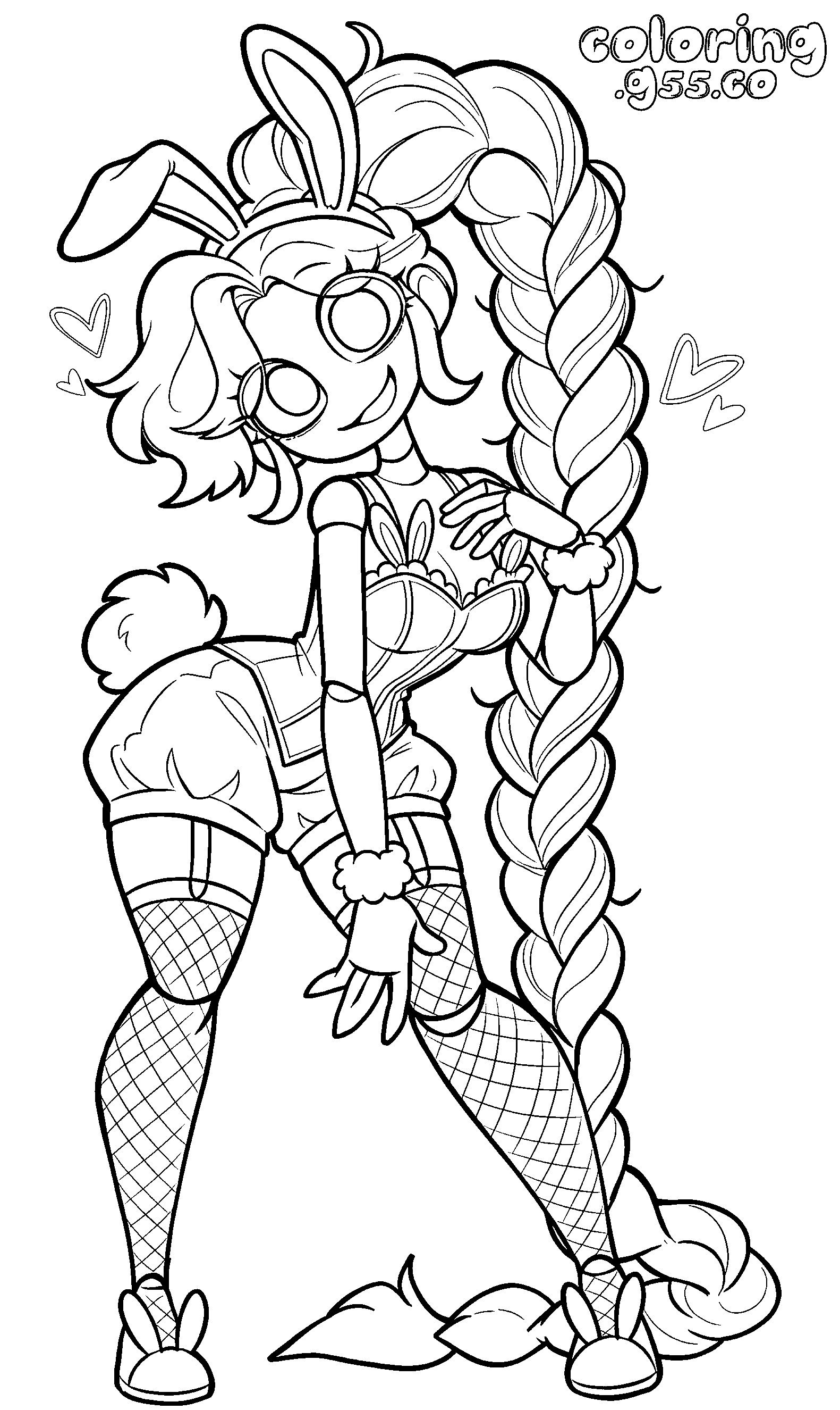 bunny outfit lily lovebraids poppy playtime line art