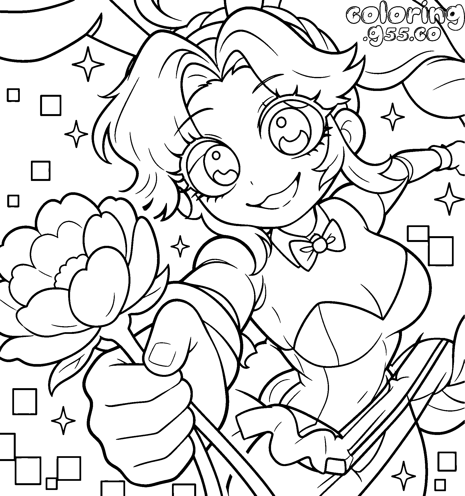bunny suit flower lily lovebraids line art