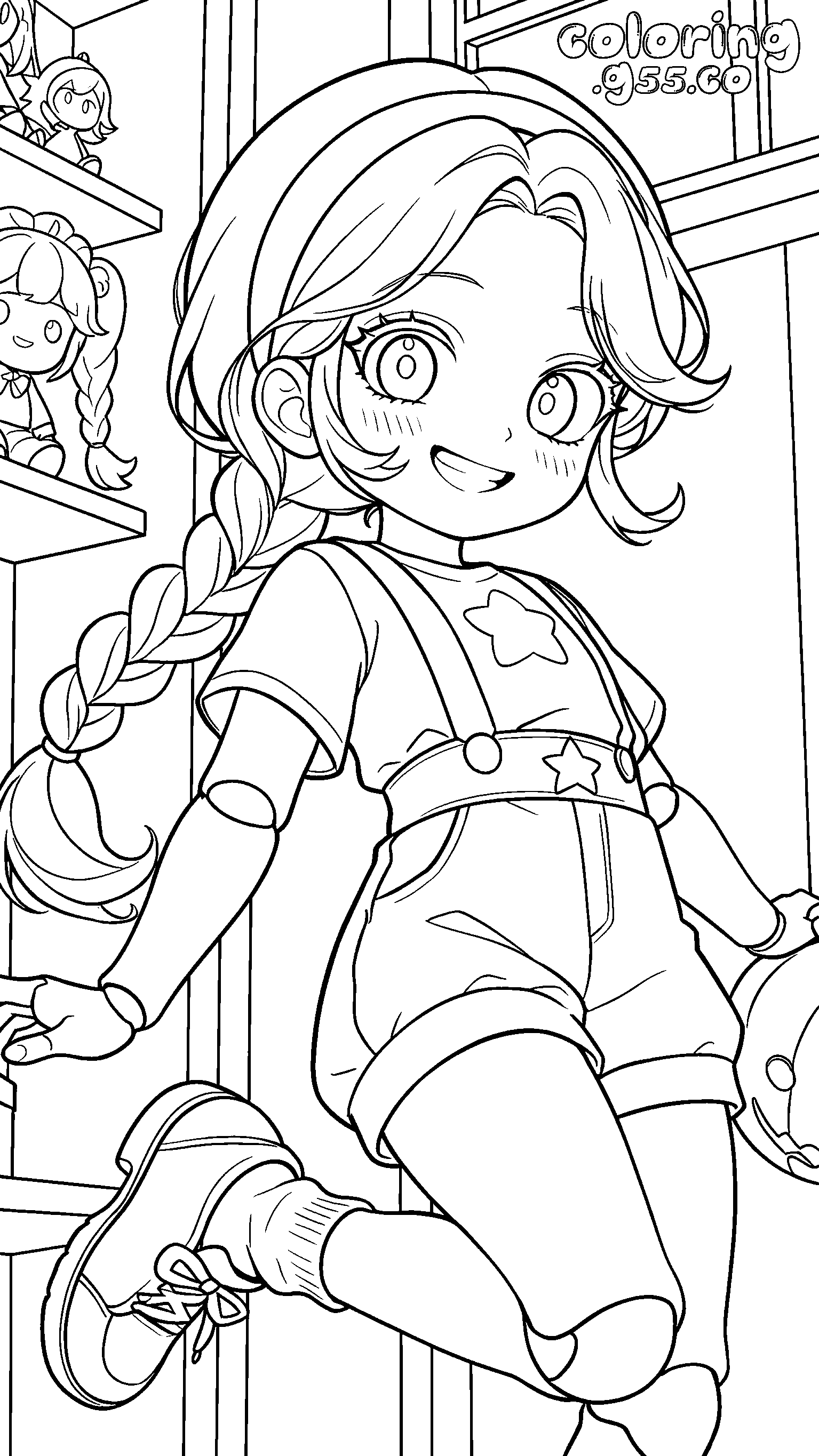 chibi toy room shelf wall mini figure collection lily lovebraids poppy playtime line art