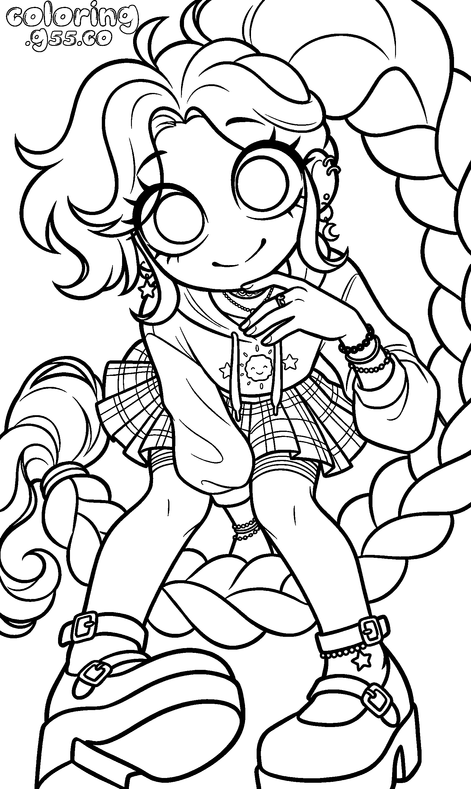 cozy hoodie lily lovebraids line art