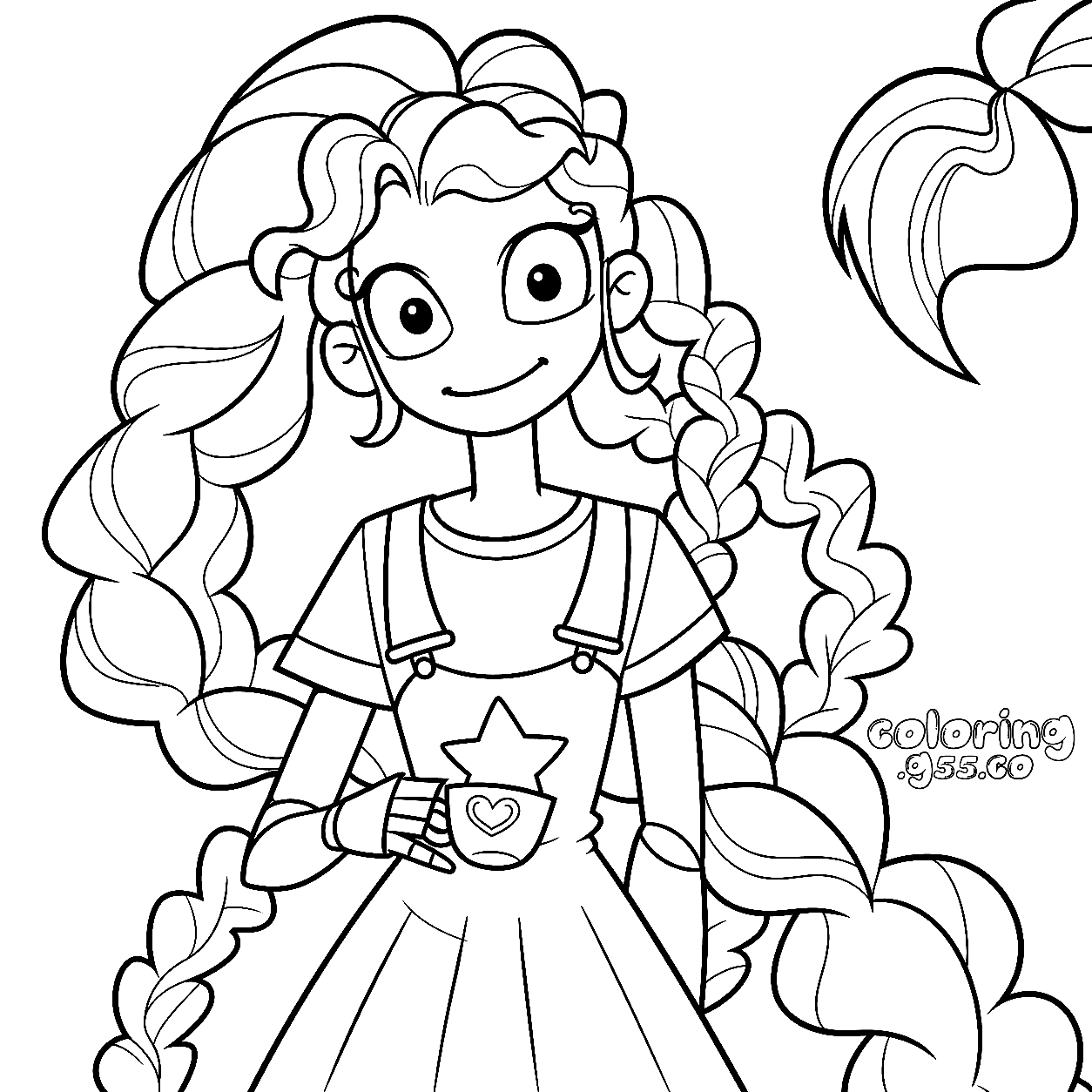 cozy tea time cute heart mug ultra braids lily lovebraids poppy playtime line art