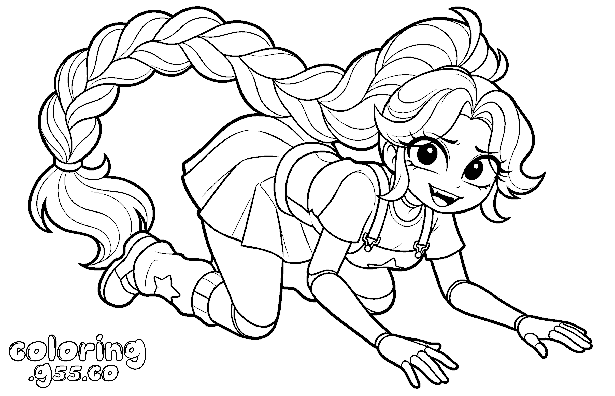 crawling anime braid lily lovebraids poppy playtime line art for kids