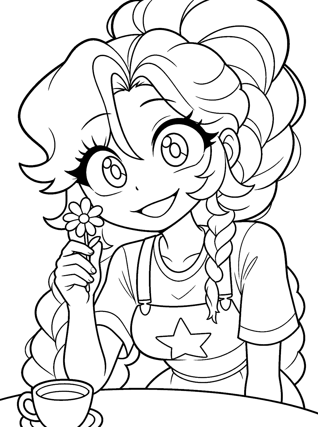 cute daisy flower lily lovebraids poppy playtime line art