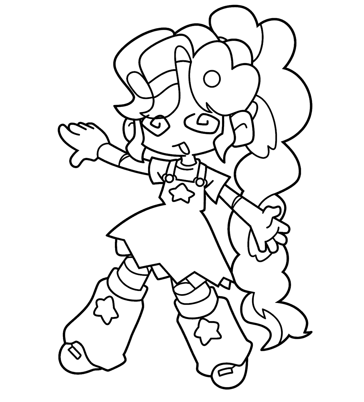 dizzy eyes chibi lily lovebraids poppy playtime line art