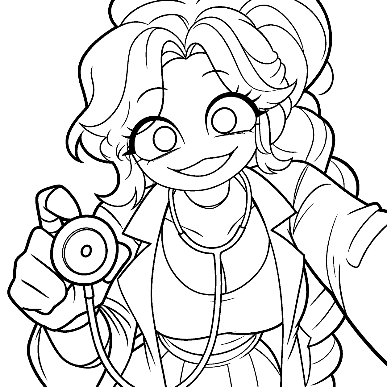 doctor costume lily lovebraids poppy playtime line art
