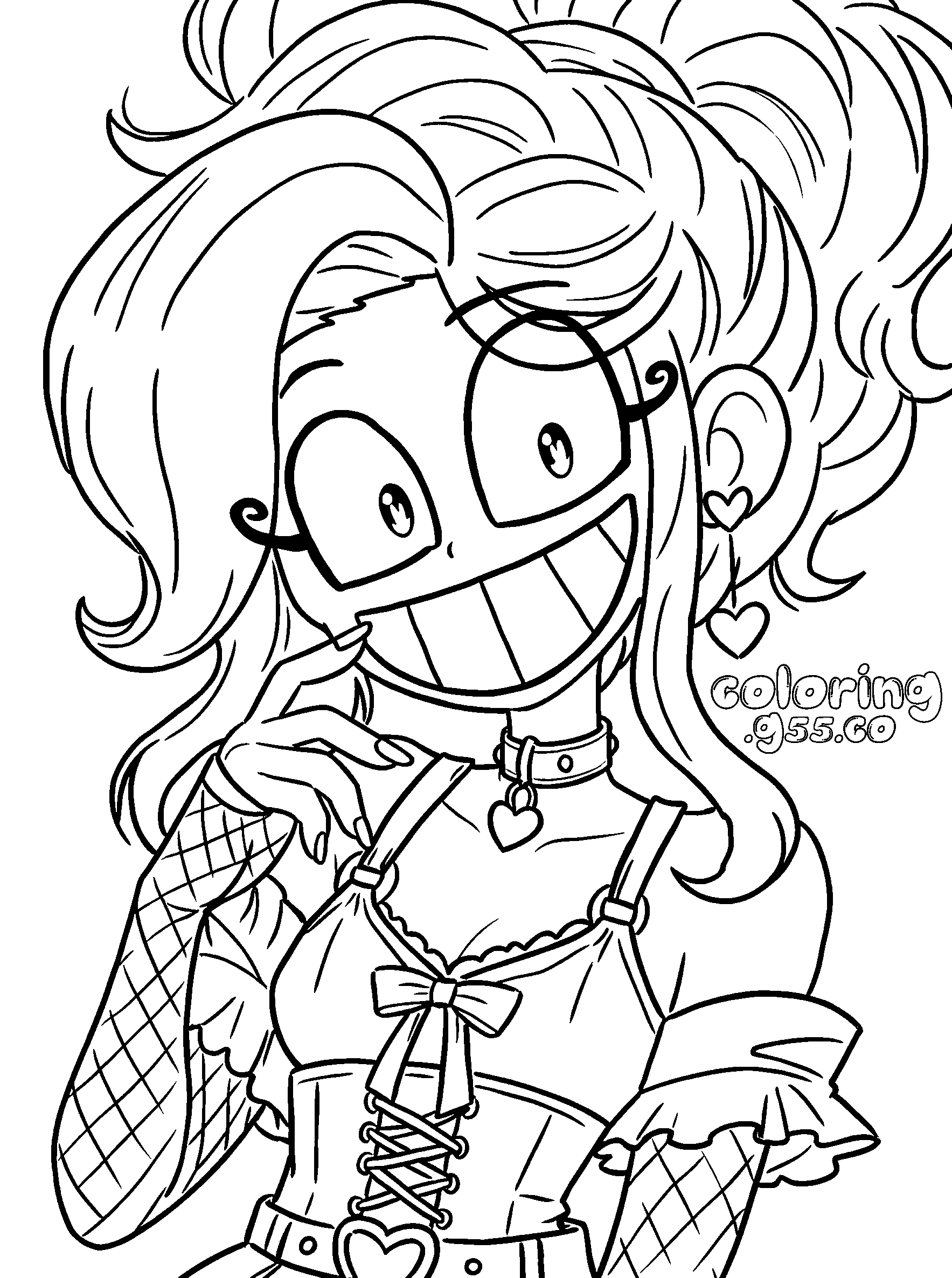 gothic kawaii lily lovebraids line art