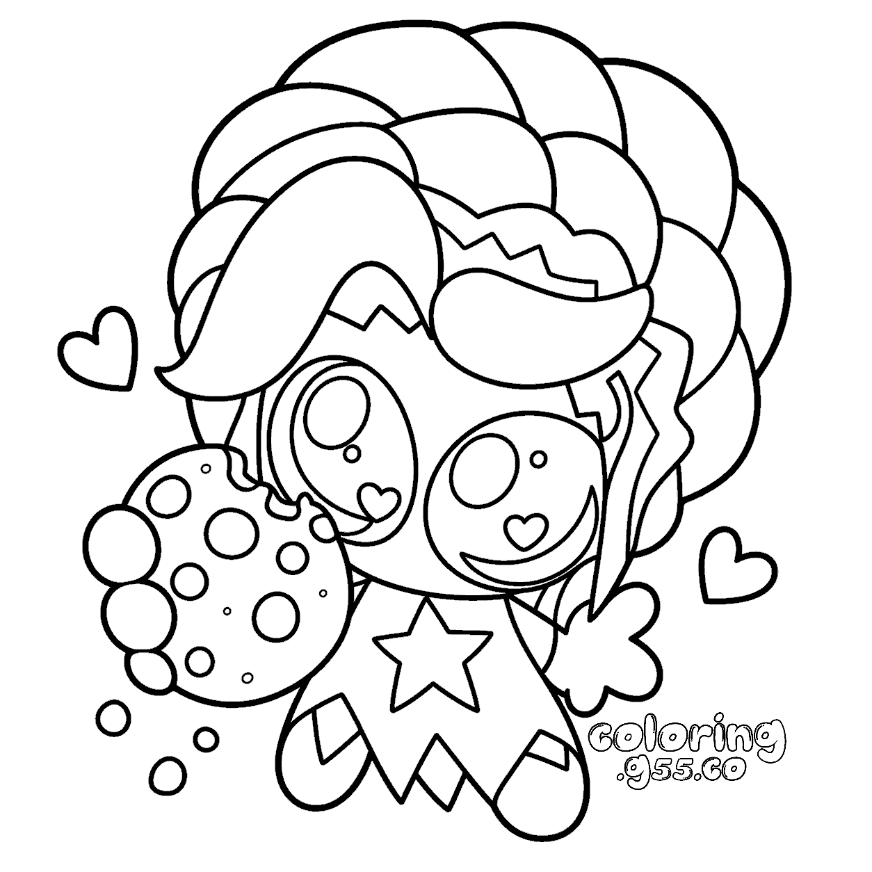 kawaii cookie run style chocolate chip cookie lily lovebraids poppy playtime line art