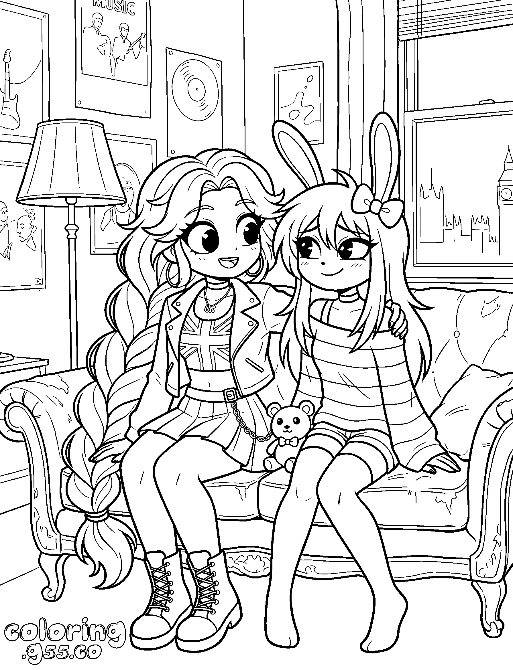 lily lovebraids and jax digital circus line art