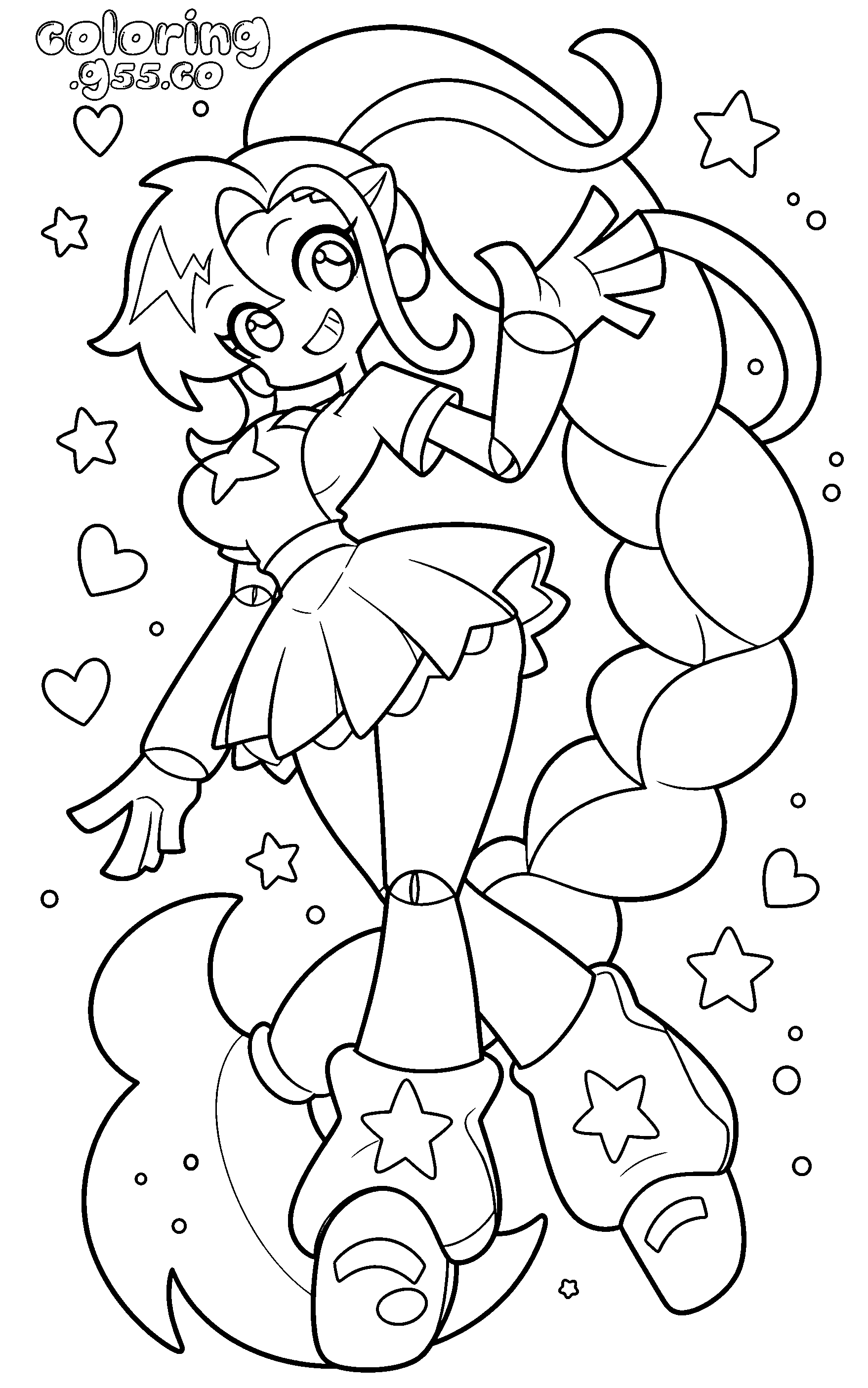 lily lovebraids anime pose line art