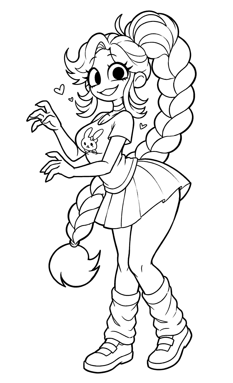 lily lovebraids poppy playtime coloring sheet