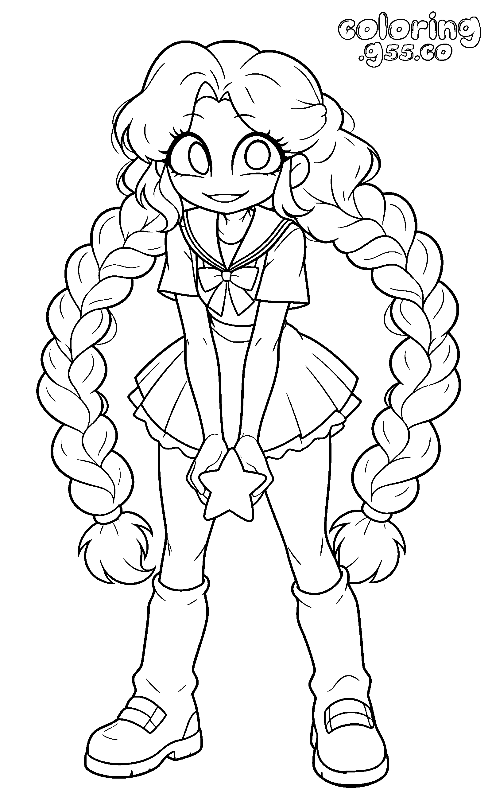 lily lovebraids school uniform line art