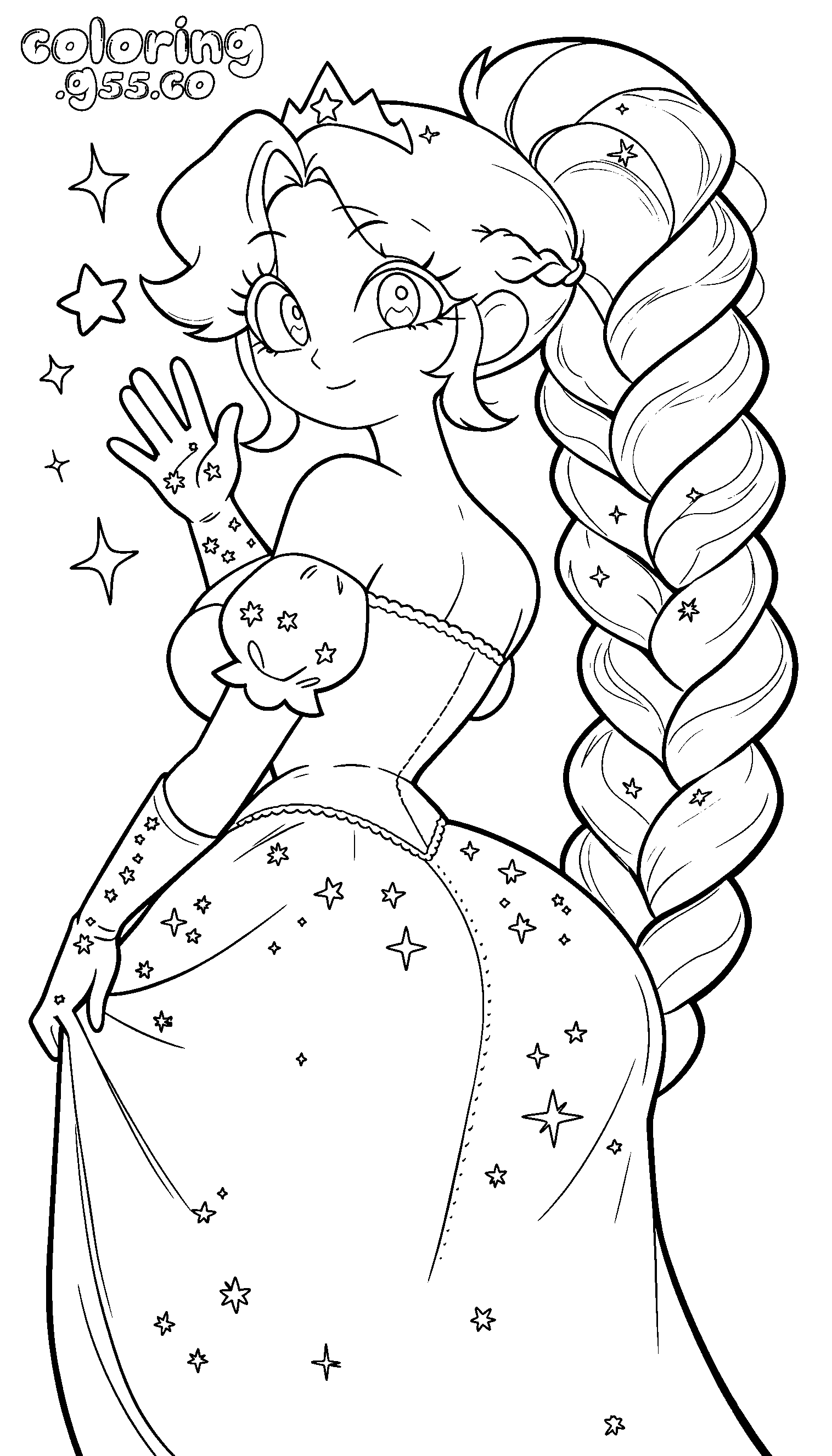 lily lovebraids star dress line art
