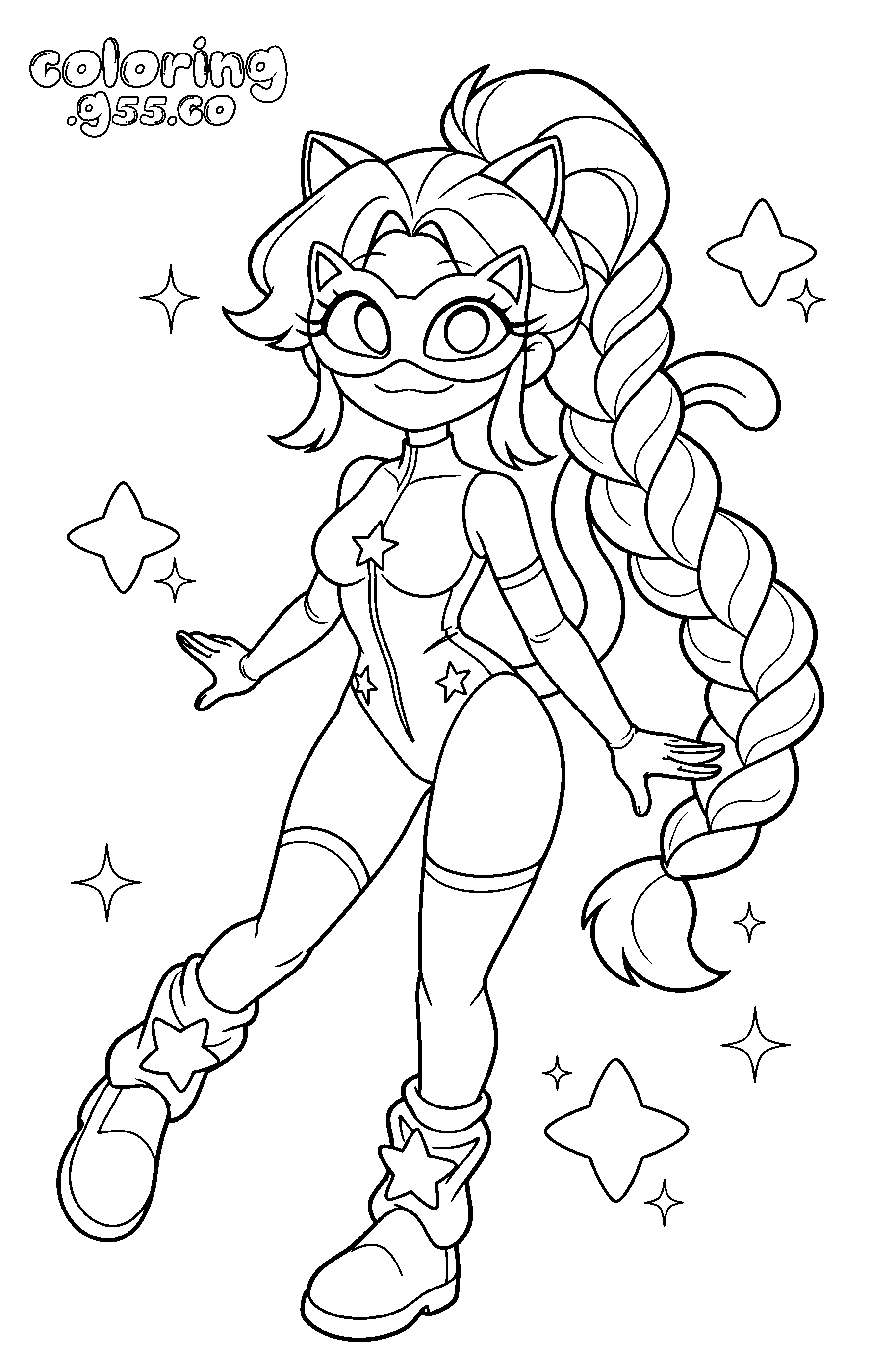 lily lovebraids superhero mask line art