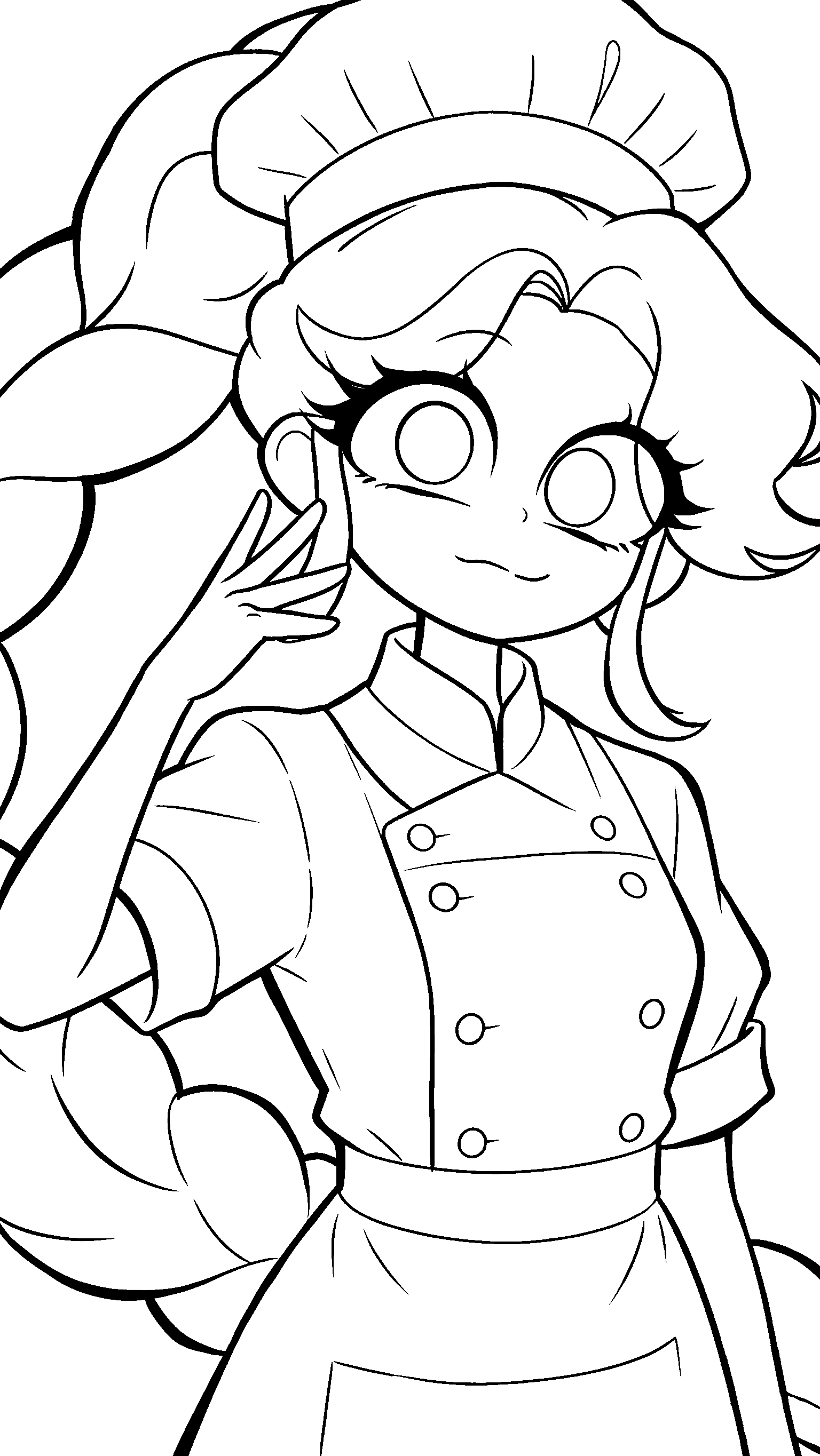 little chef baker uniform lily lovebraids poppy playtime line art