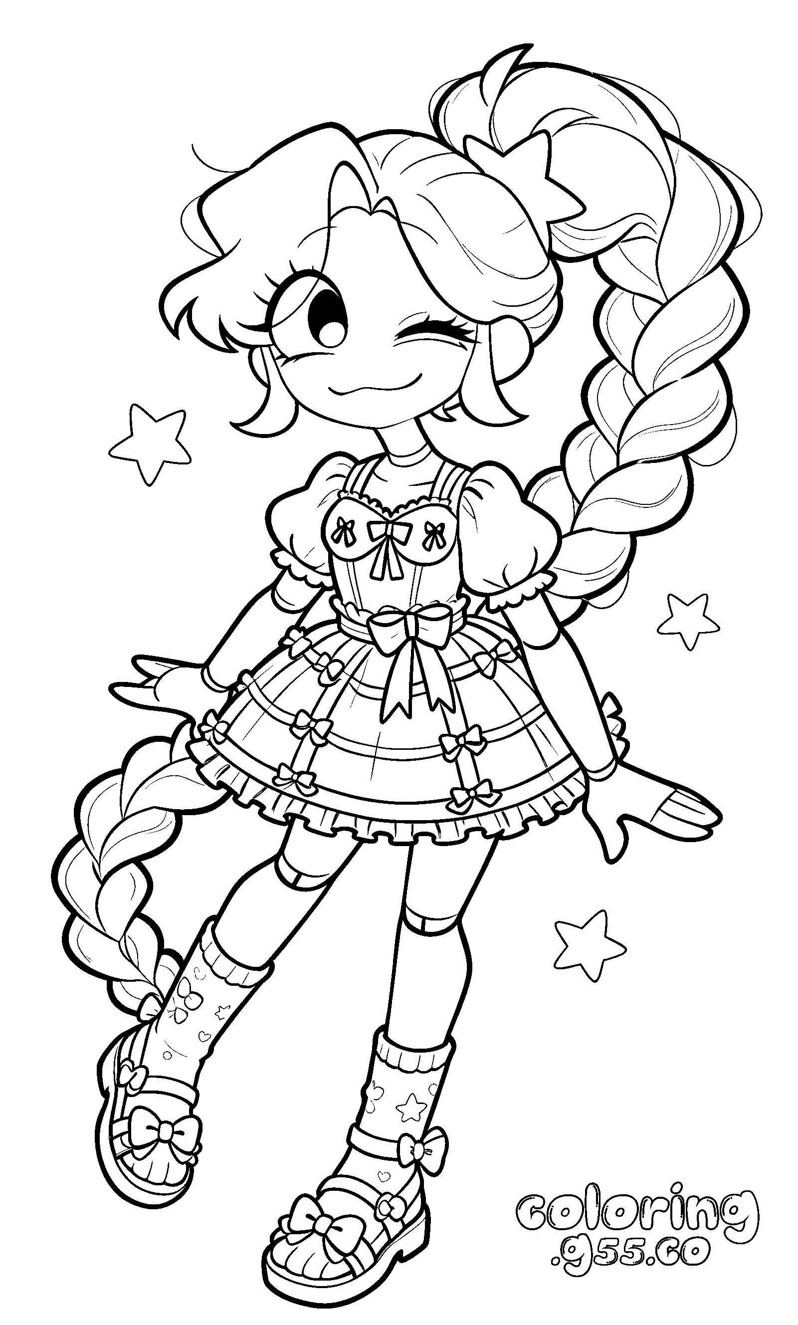 lolita dress lily lovebraids line art