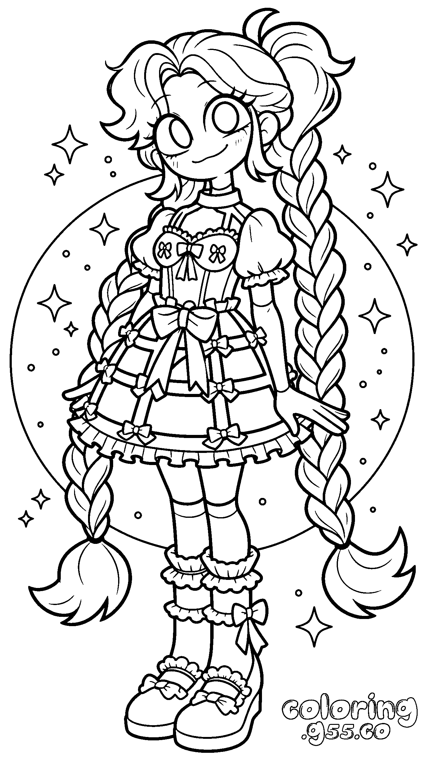 lolita fashion lily lovebraids line art