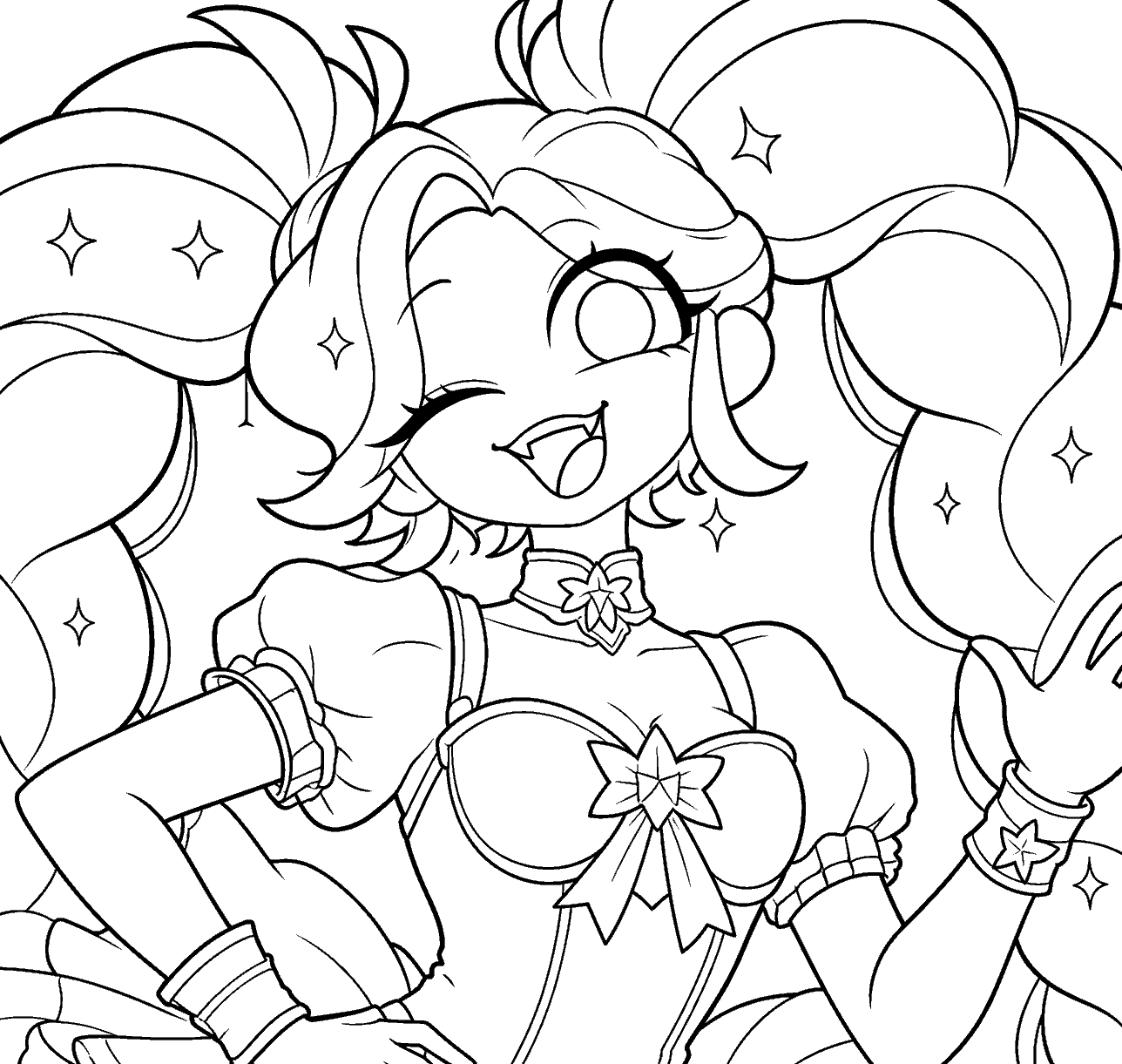 magical girl lily lovebraids poppy playtime line art