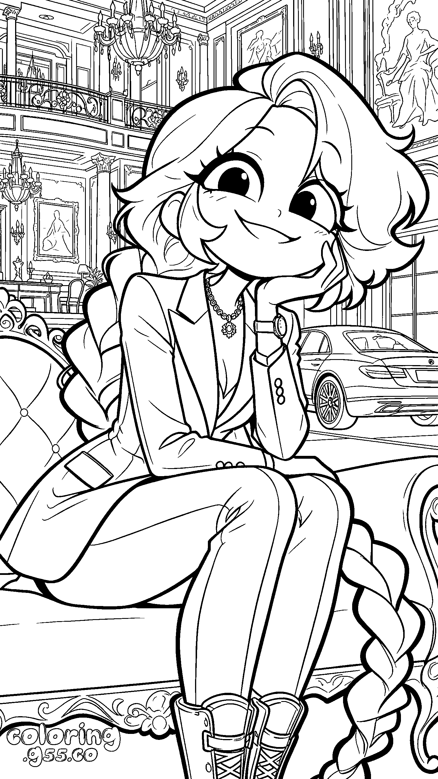mansion suit lily lovebraids line art