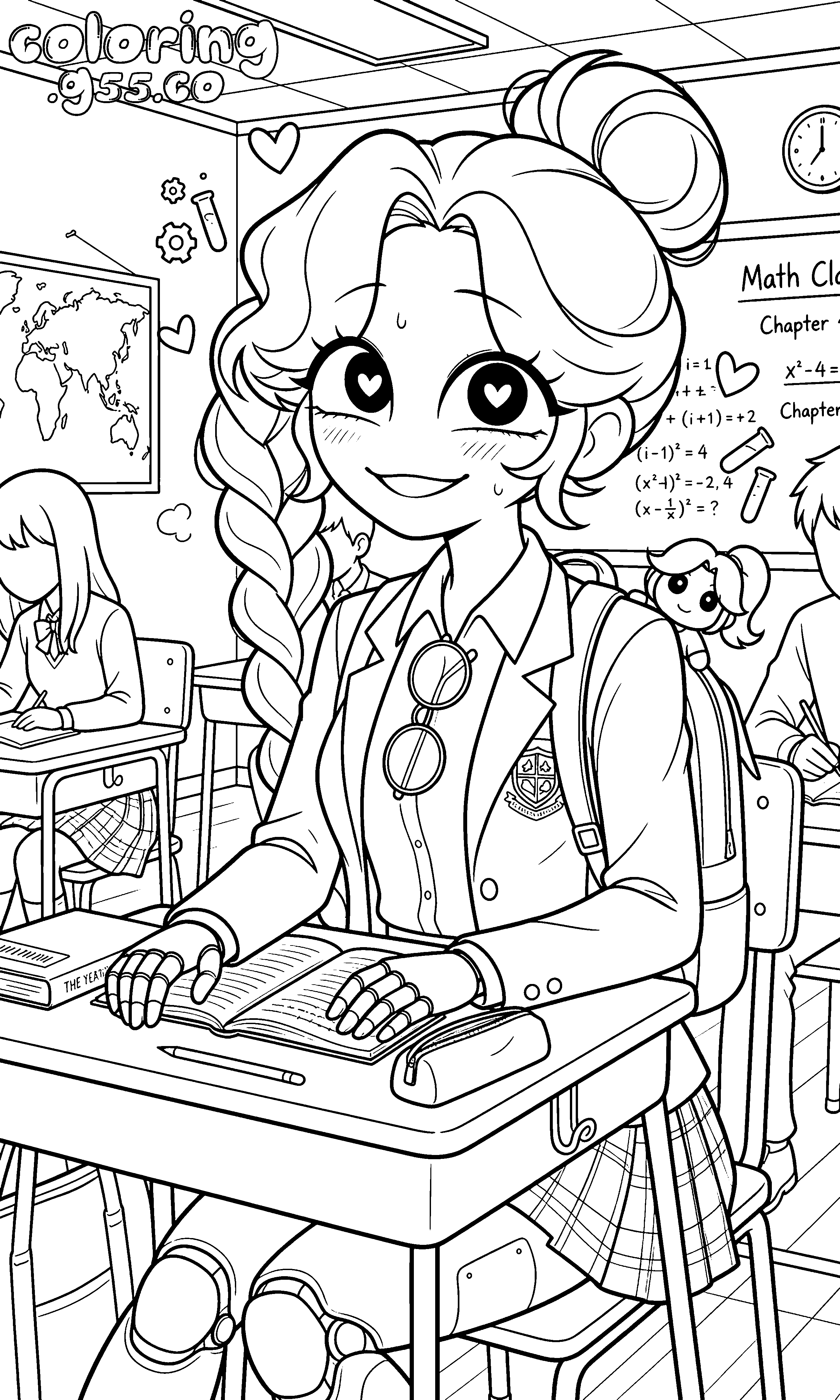 math class lily lovebraids line art