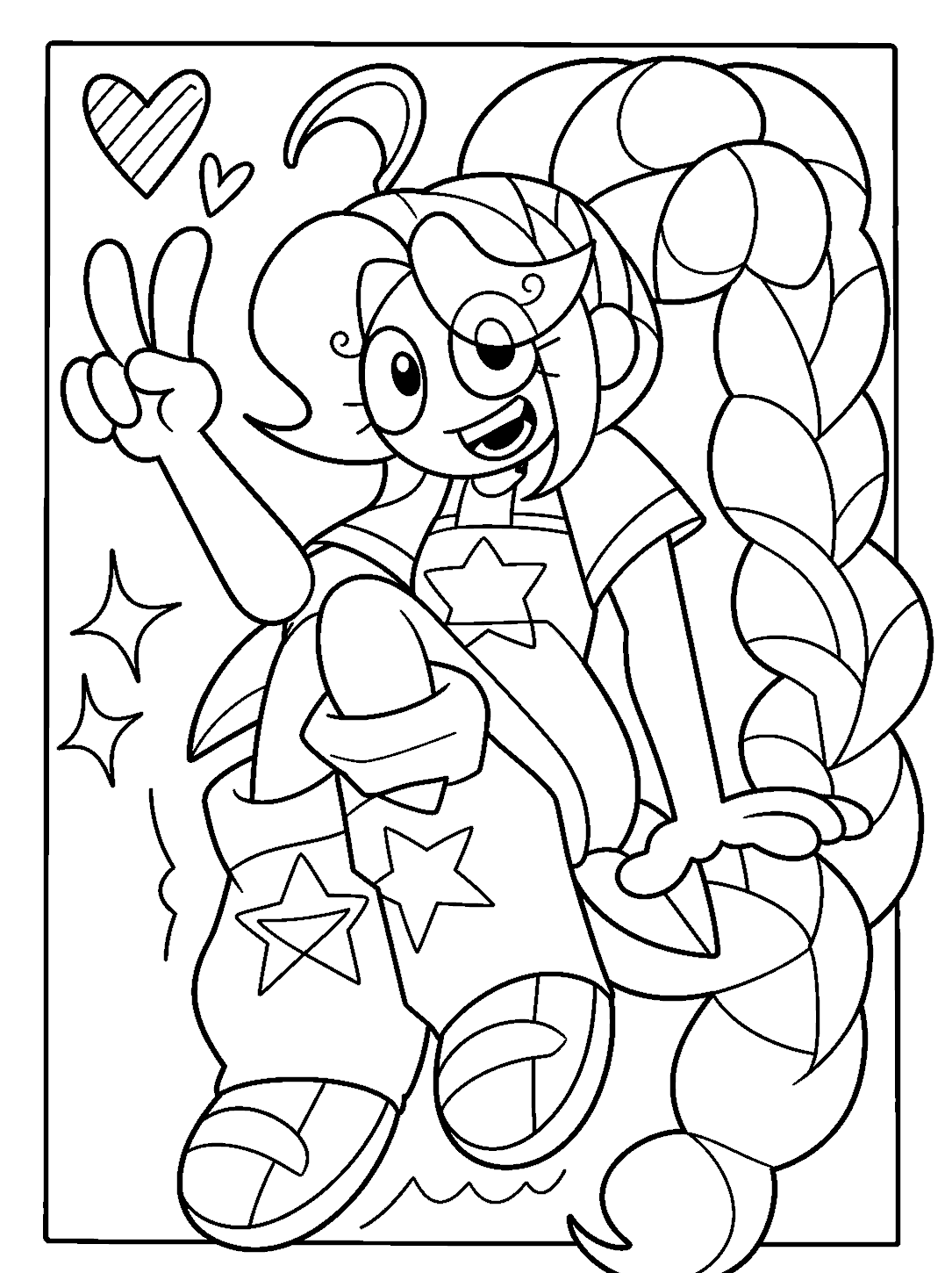 peace sign lily lovebraids poppy playtime line art