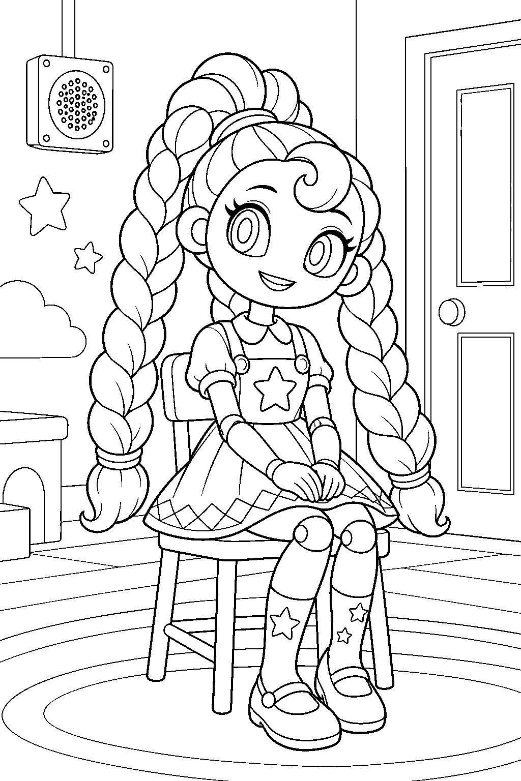 poppy playtime lily lovebraids alone in the lullaby room line art