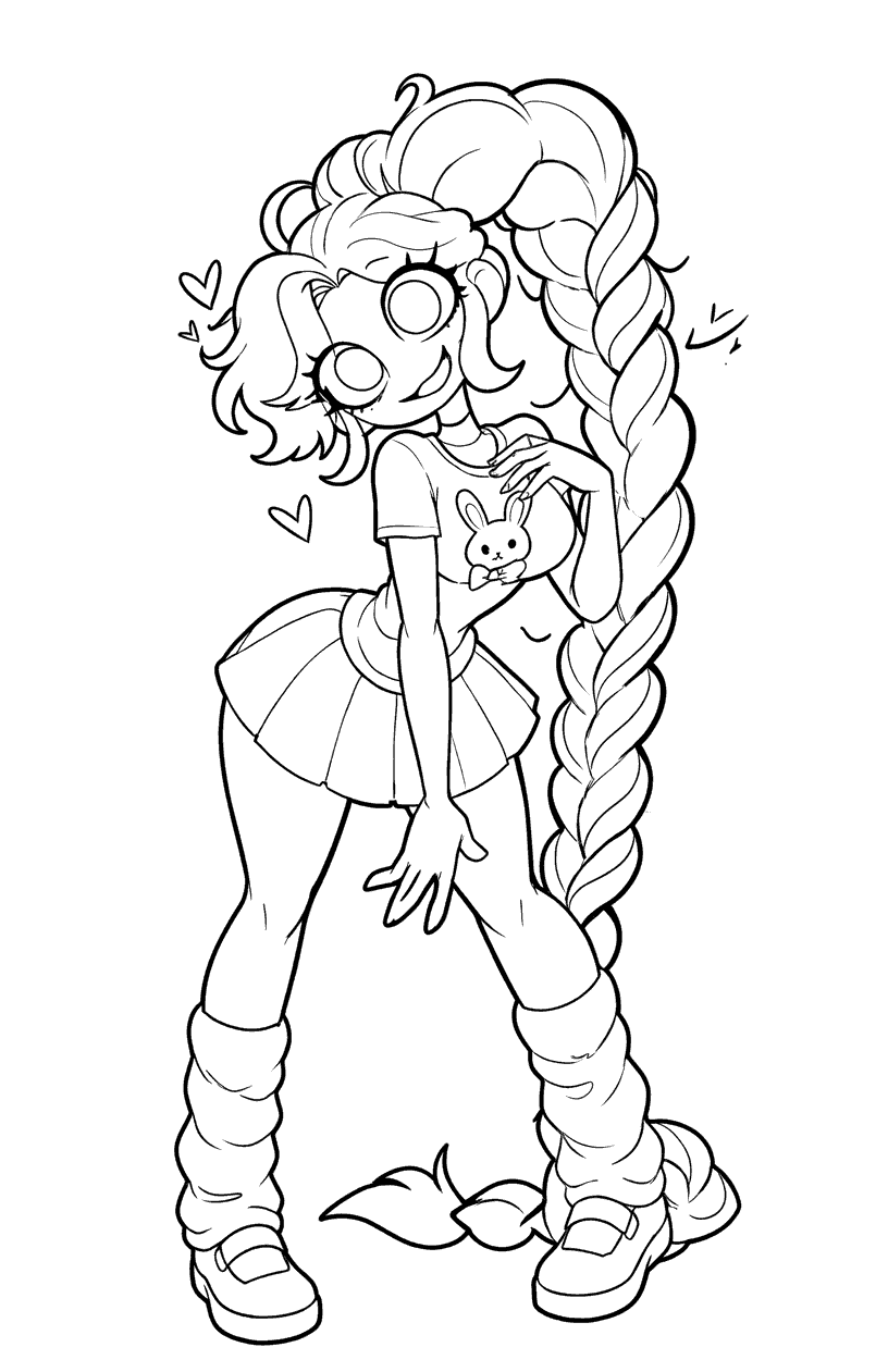 poppy playtime lily lovebraids character coloring activity