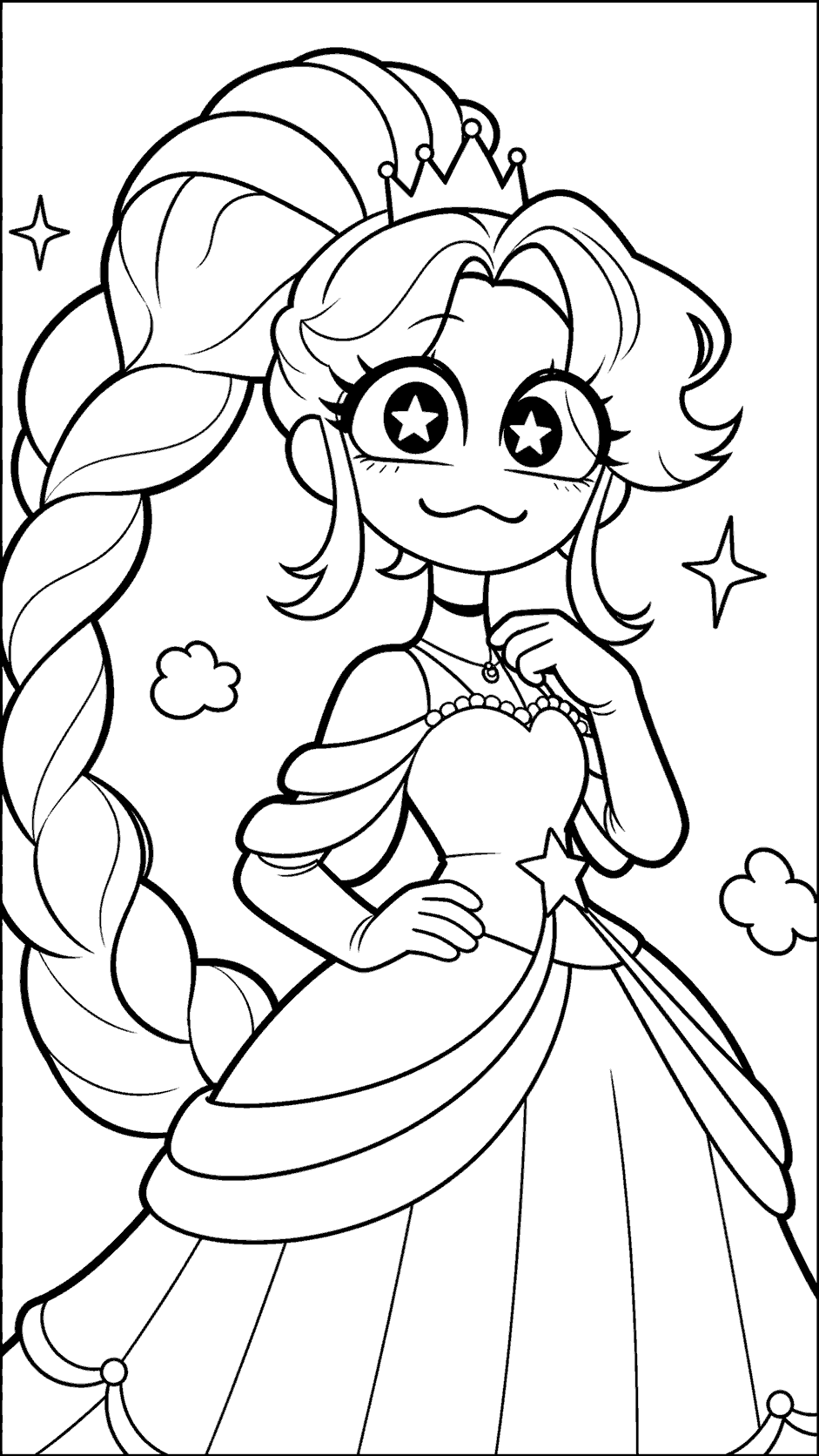 princess crown lily lovebraids poppy playtime line art