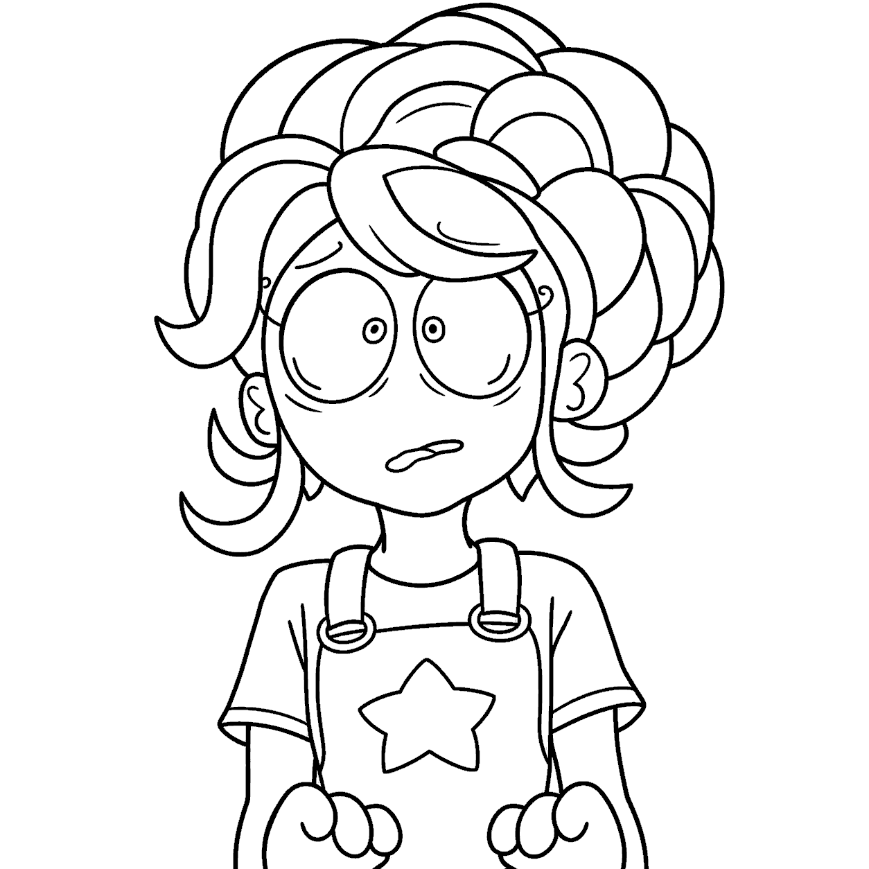 scared lily lovebraids poppy playtime line art