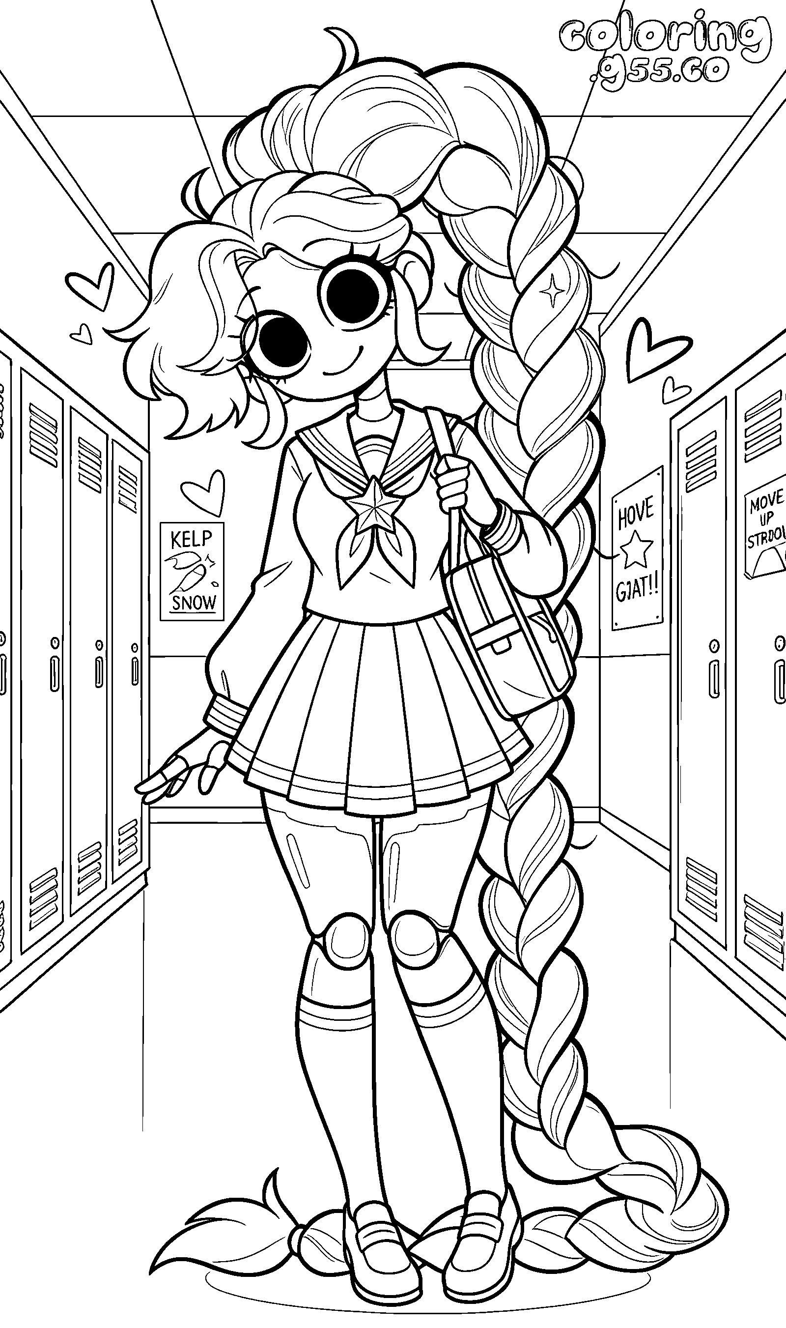 school uniform lily lovebraids line art