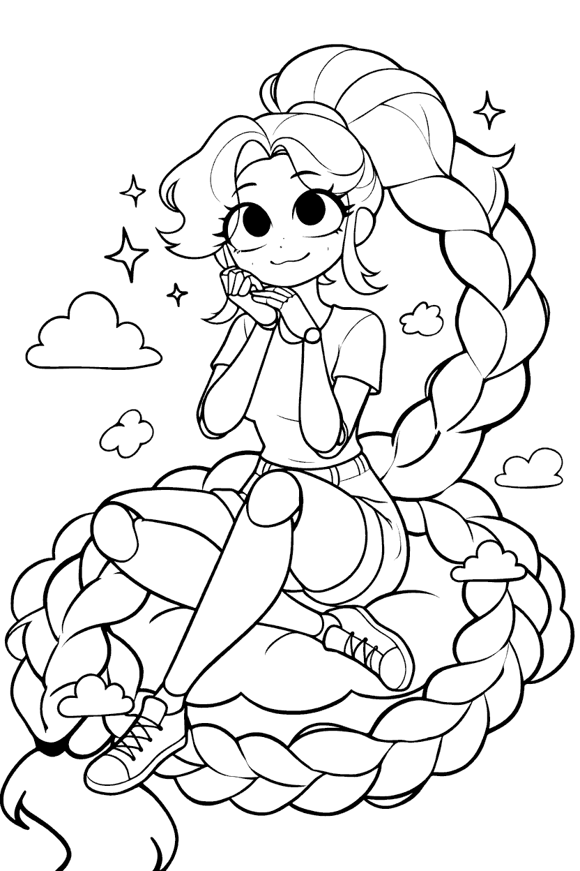 sitting on clouds lily lovebraids poppy playtime line art