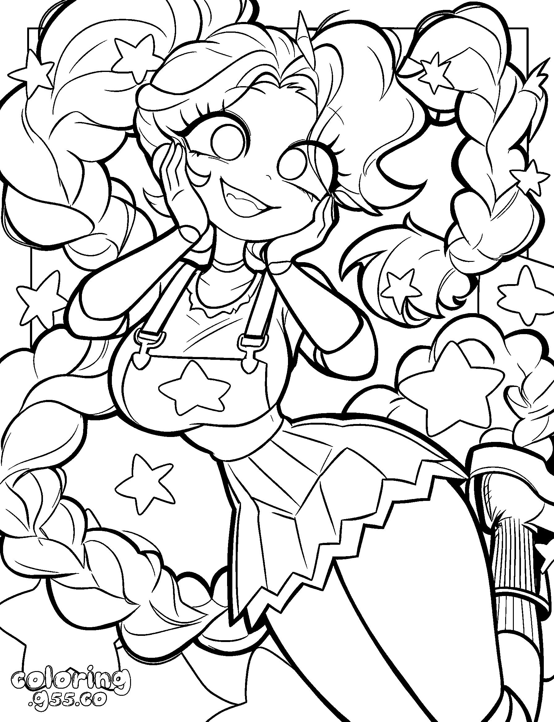 sparkle stars lily lovebraids line art