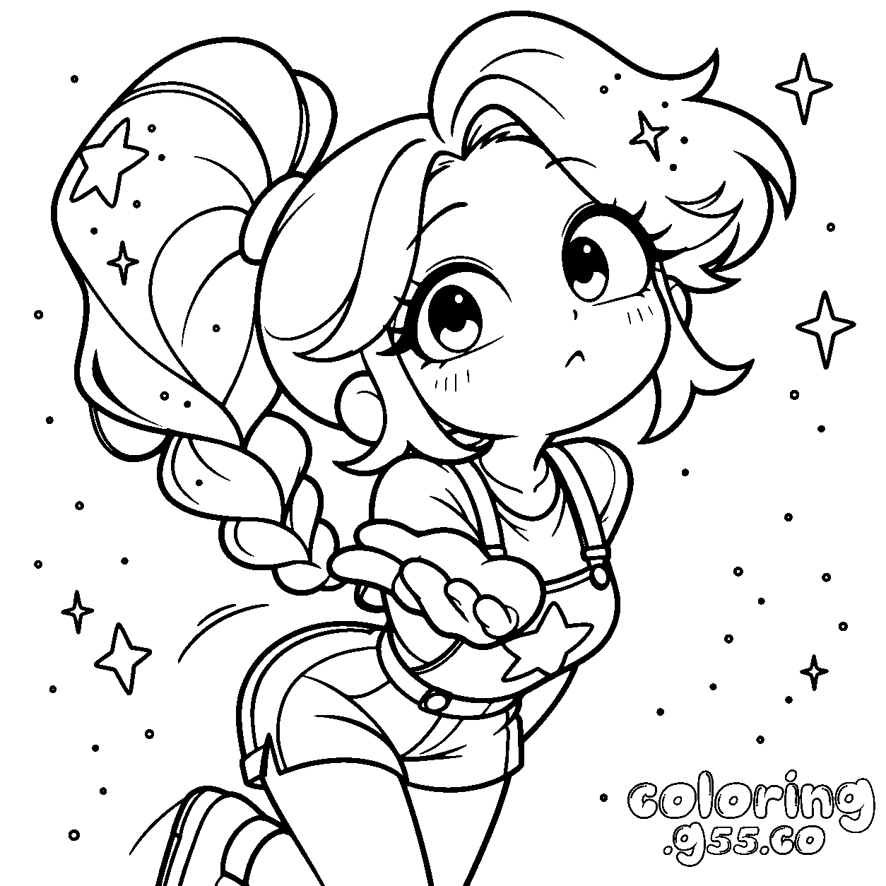 starlight reaching lily lovebraids line art