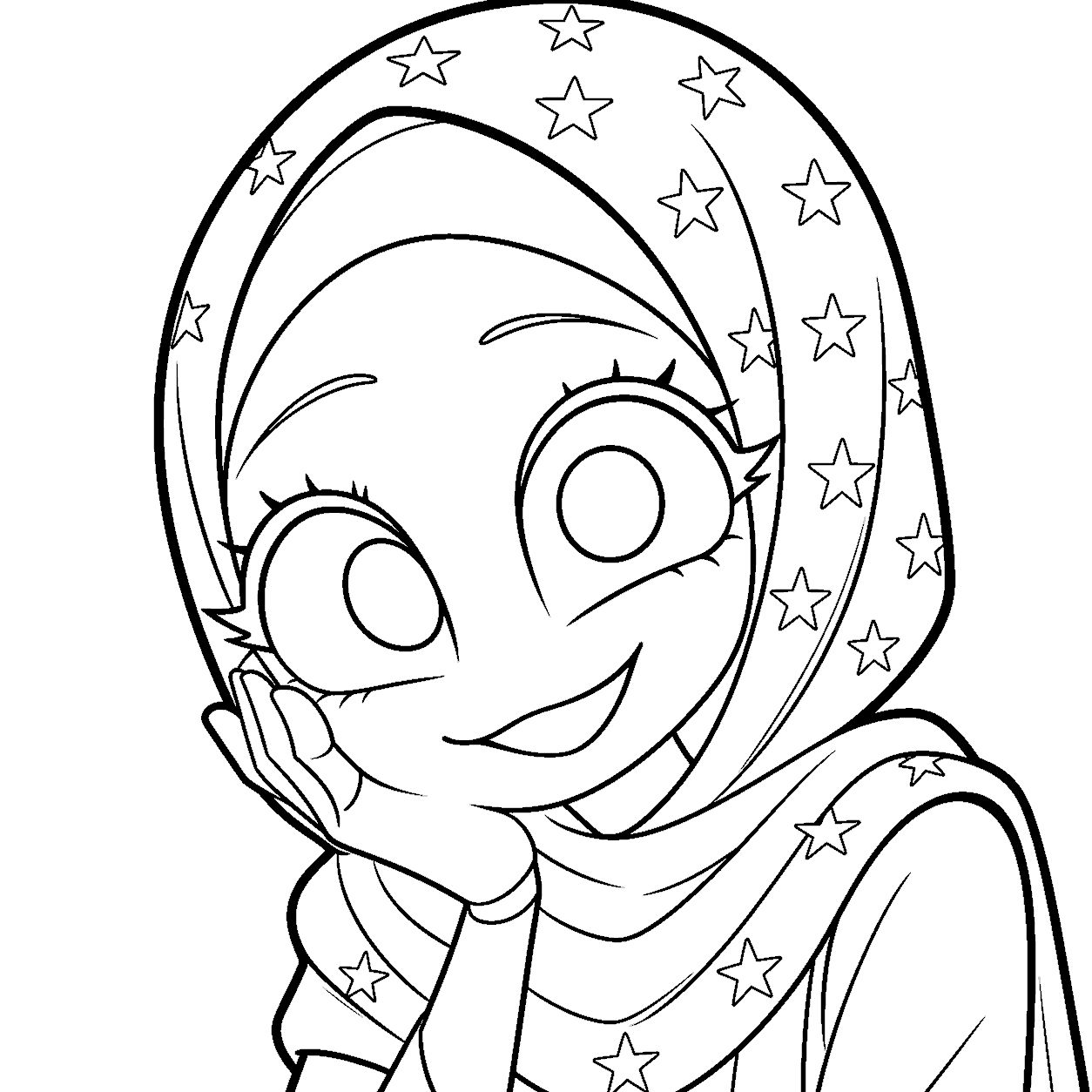 starry hijab lily lovebraids poppy playtime line art