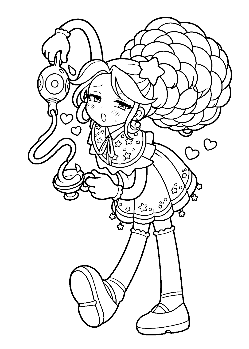 tea party time lily lovebraids poppy playtime line art