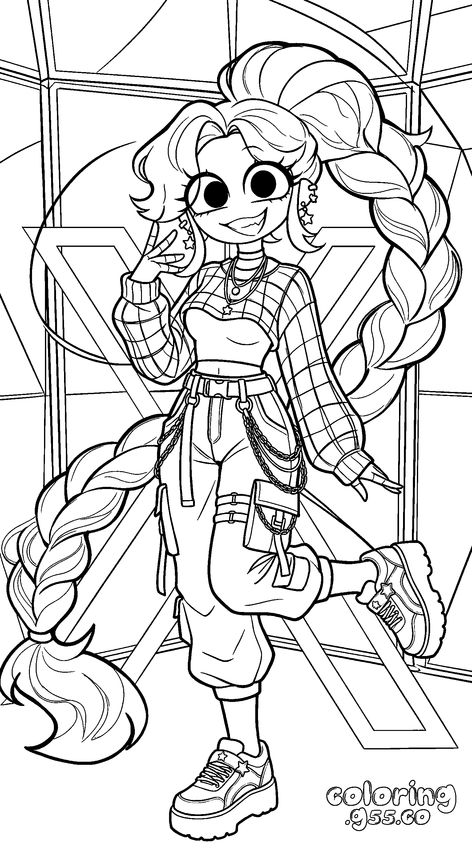 y2k streetwear lily lovebraids line art