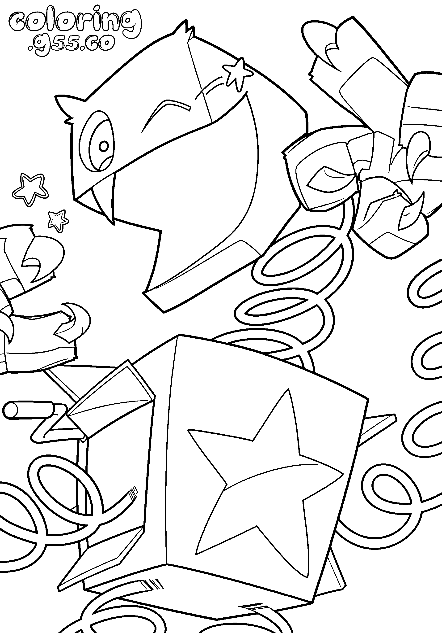 boxy boo jack in the box line art