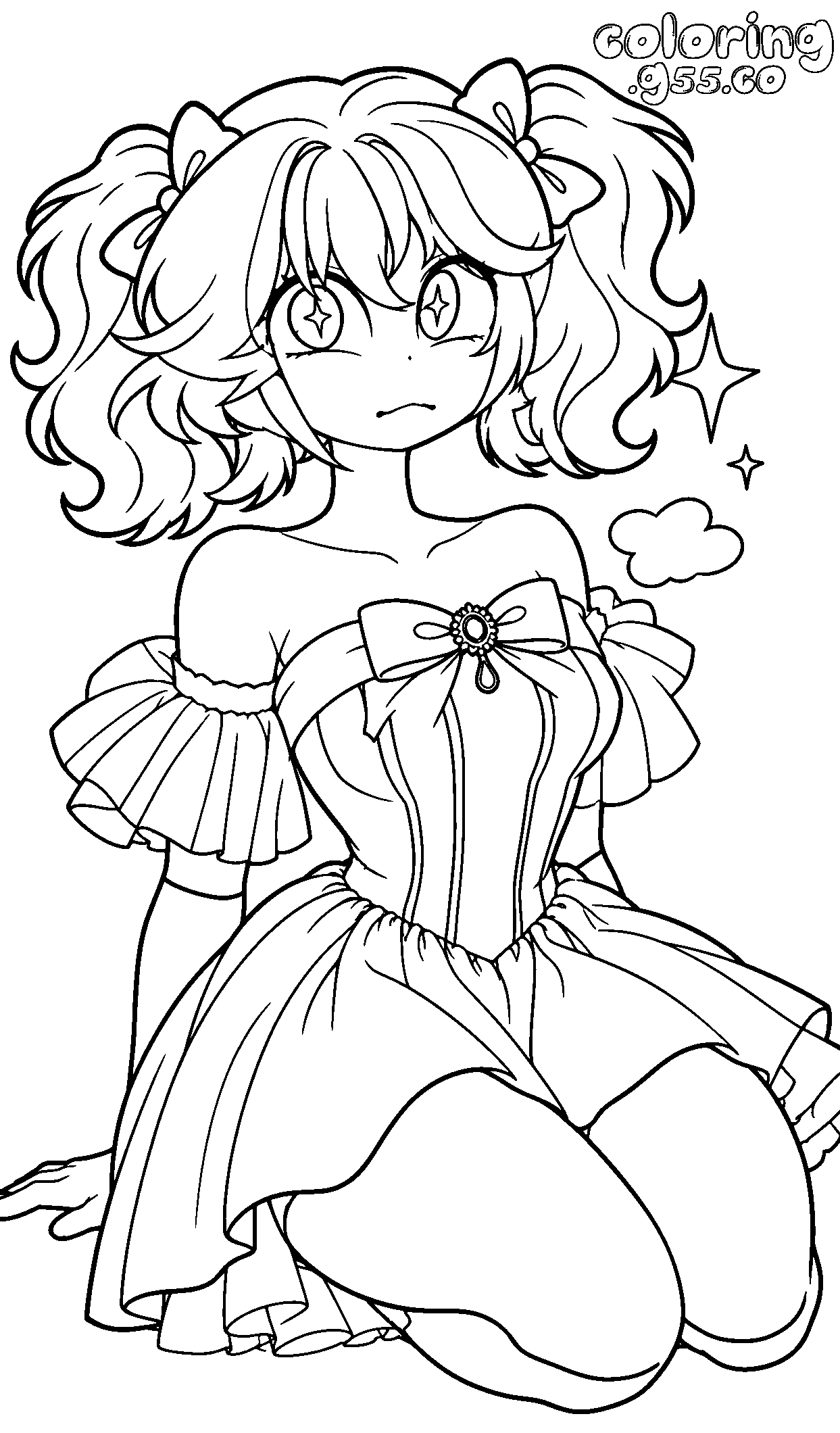 cute poppy playtime doll line art