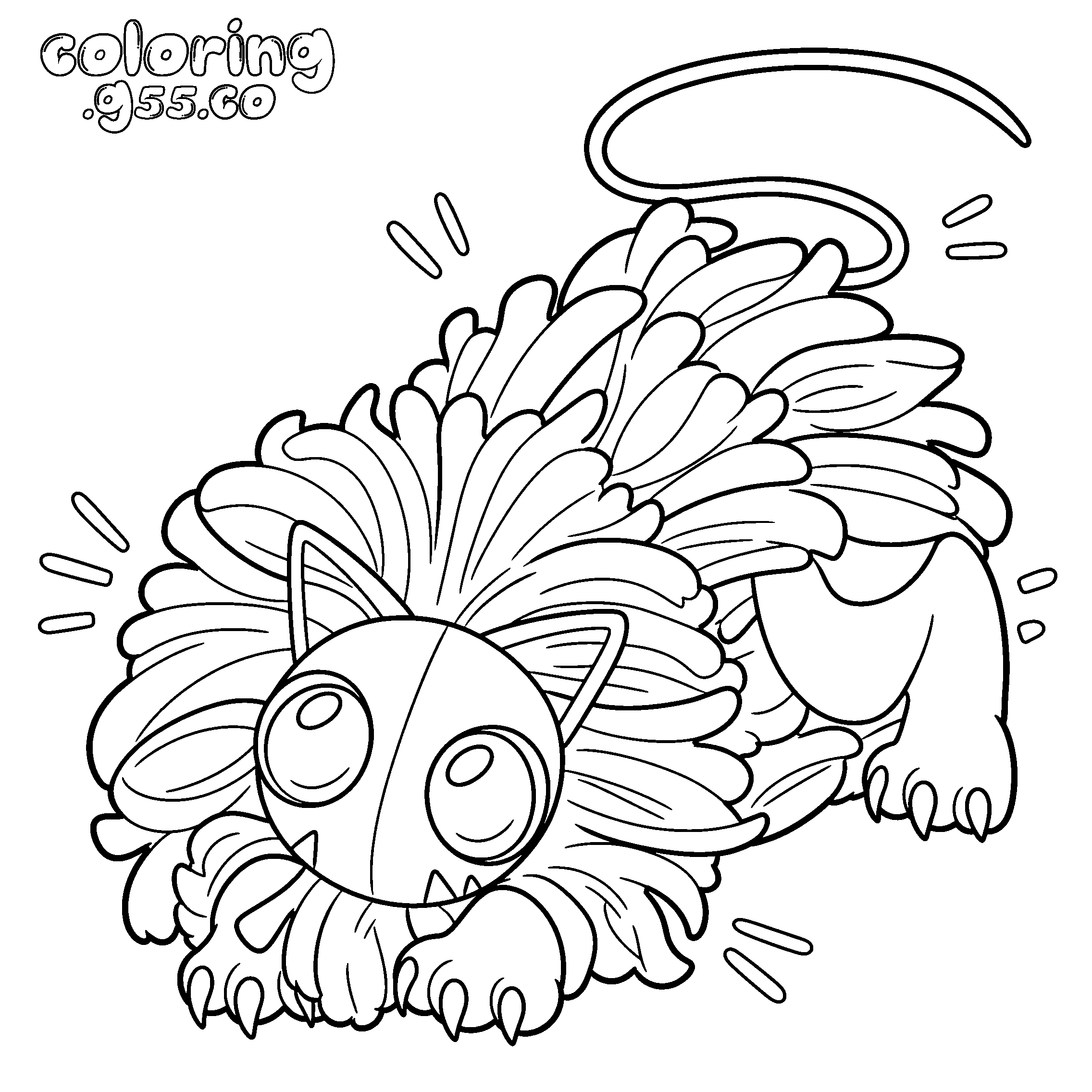 cute yaraby monster action pose line art