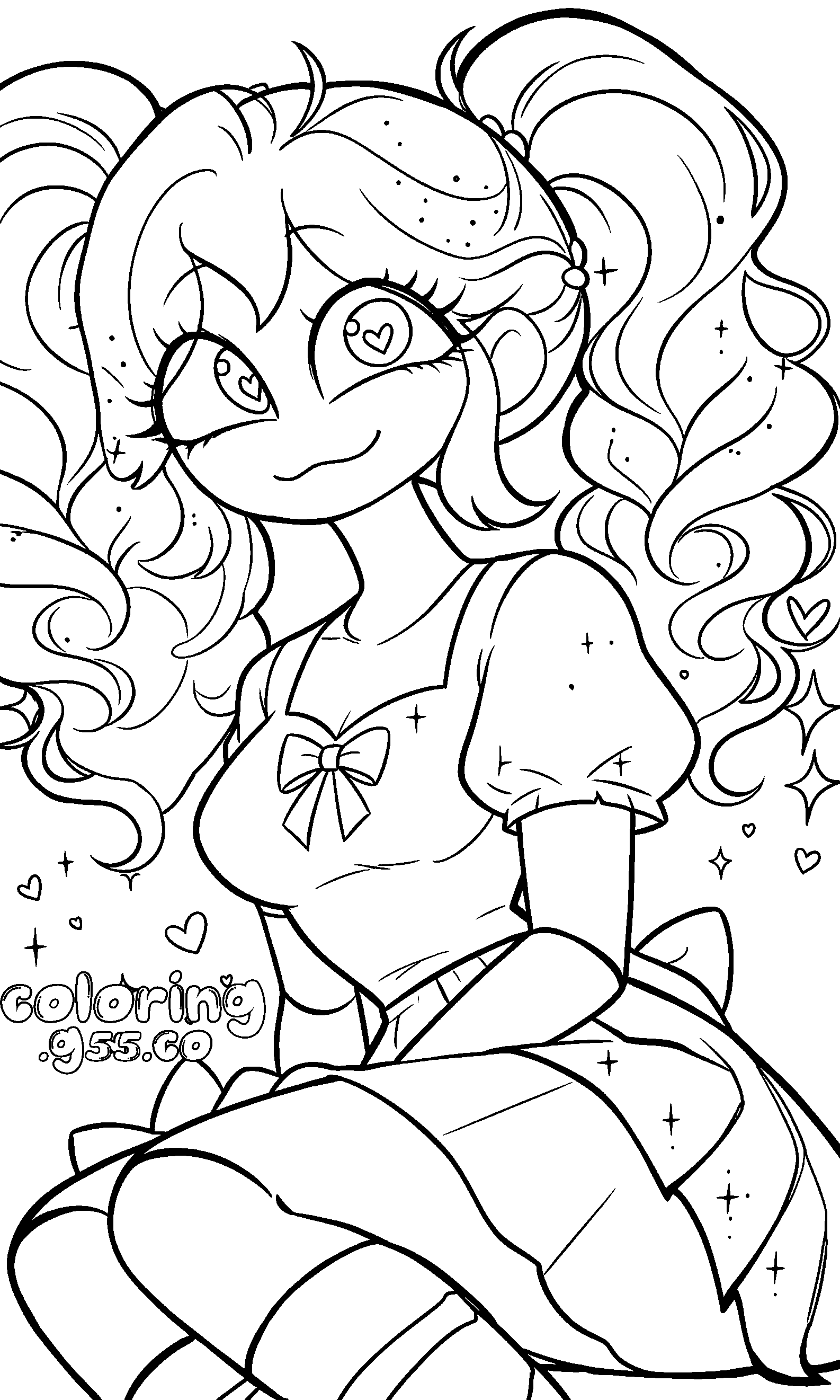 poppy doll sparkle line art