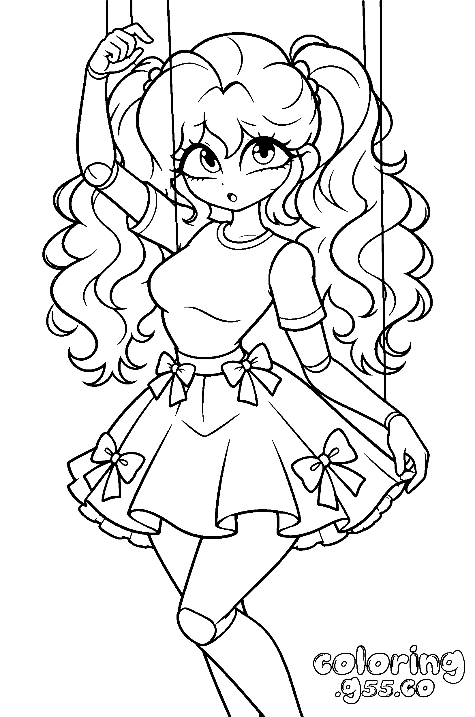 marionette doll lily lovebraids line art
