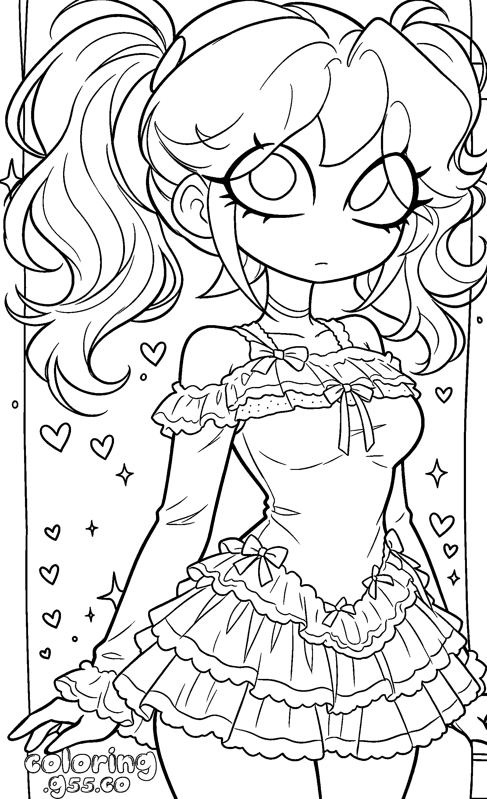 poppy playtime anime girl line art